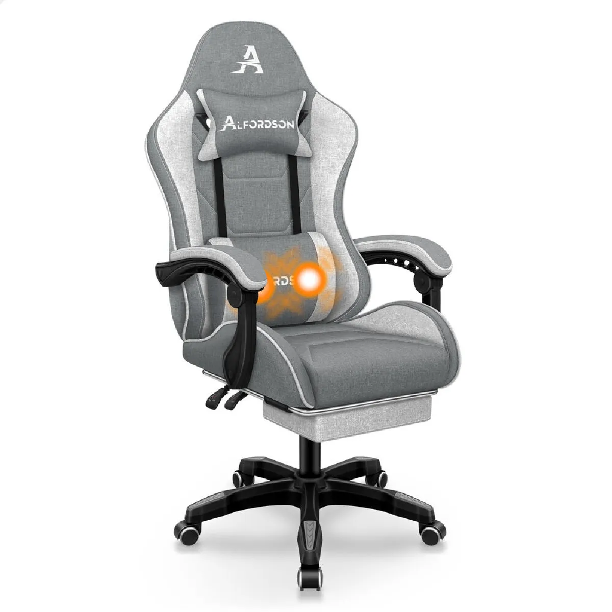 Alfordson Massage Bureau Fauteuil Gaming Exécutif Siège Tissu En Lin Ordinateur