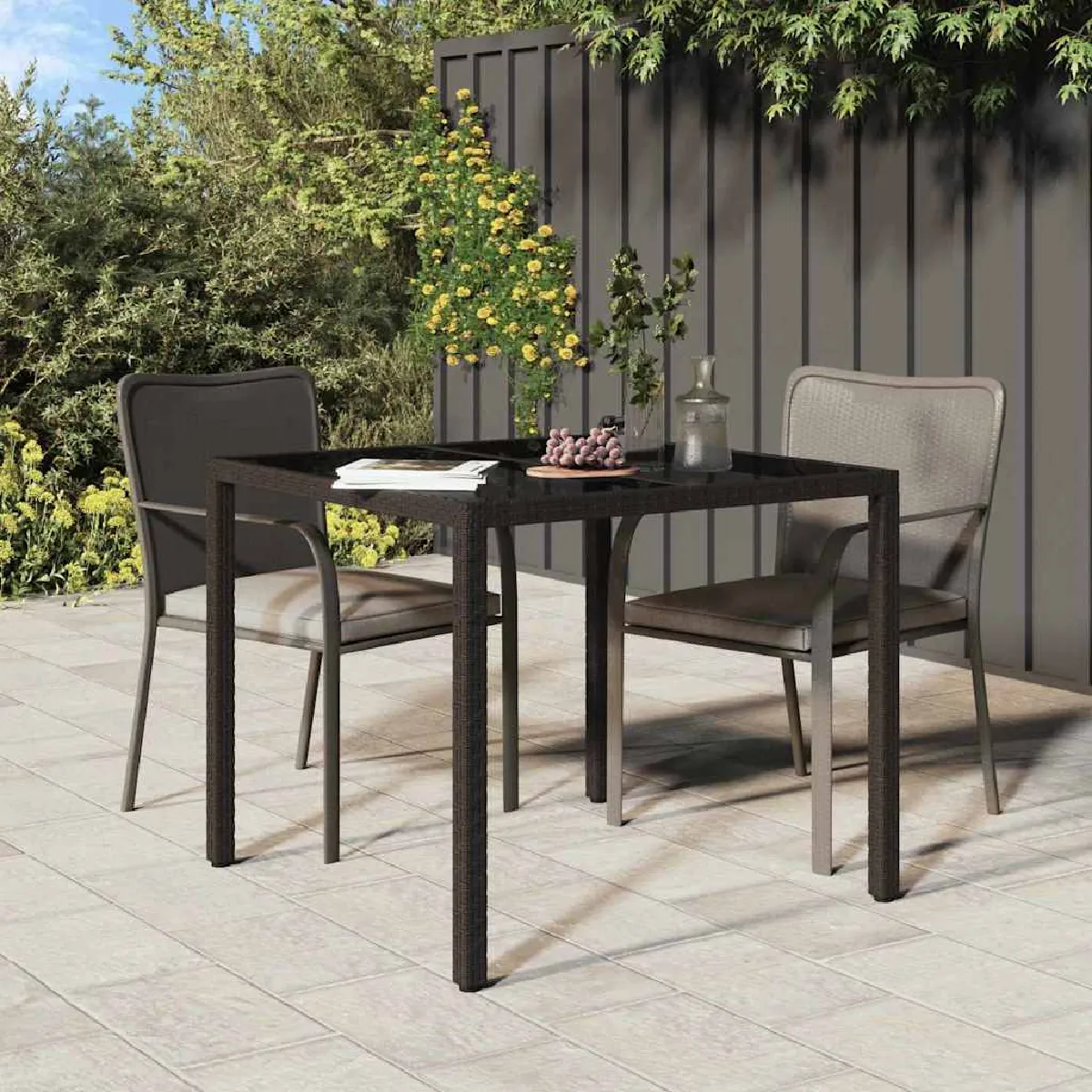 VIDAXL - Table de salle à manger - 90x90x75 cm - Marron - Image 3
