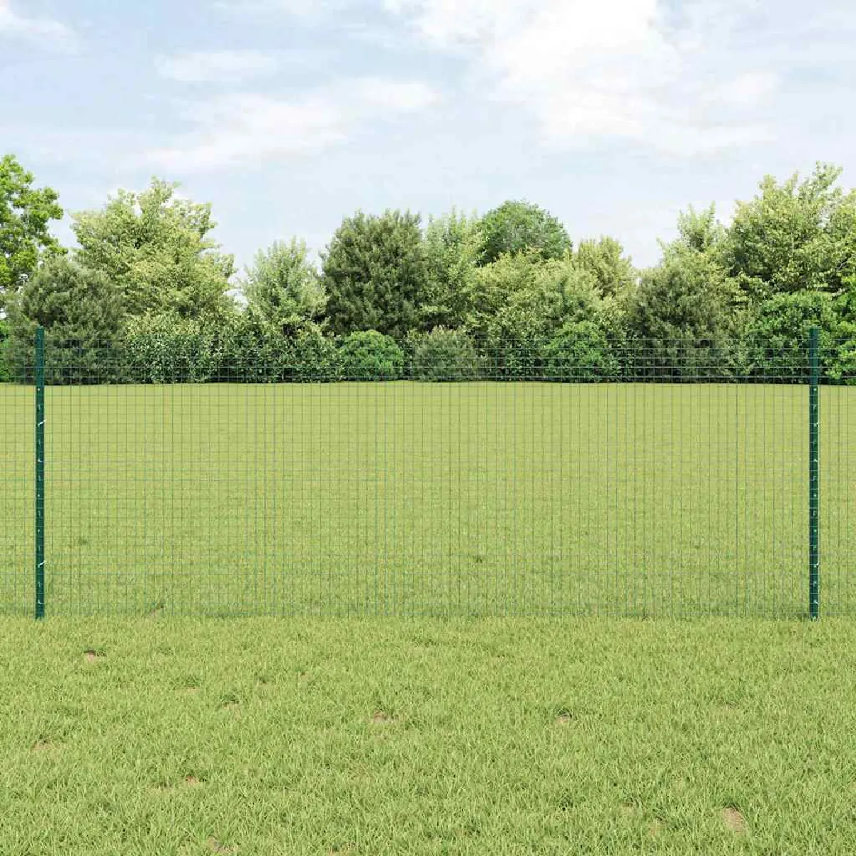 vidaXL Clôture en fil soudé avec poteau 25 x 0,8 m Vert Maille