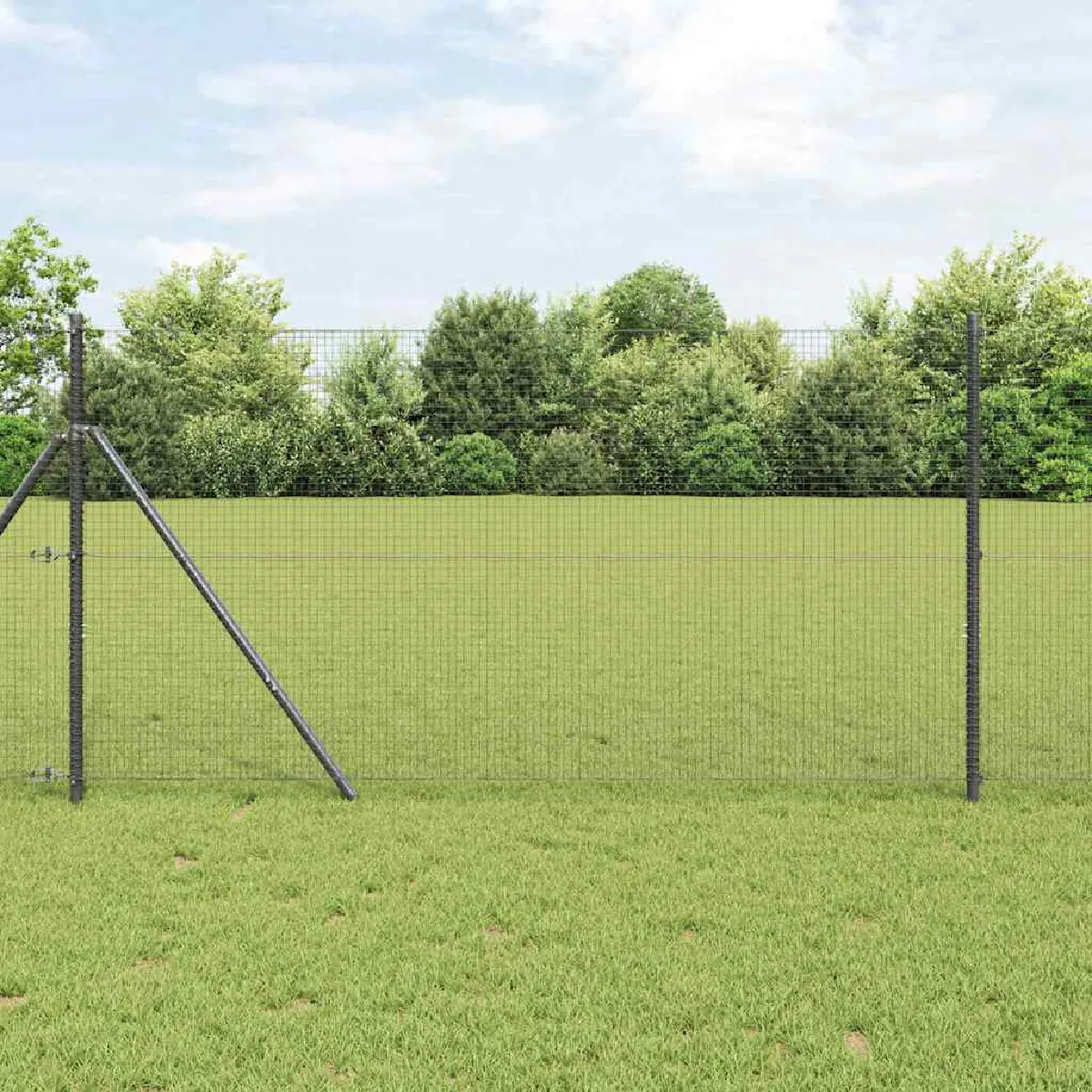 Vidaxl Gris Clôture En Fil Soudé 50 X 1,2 M Pvc