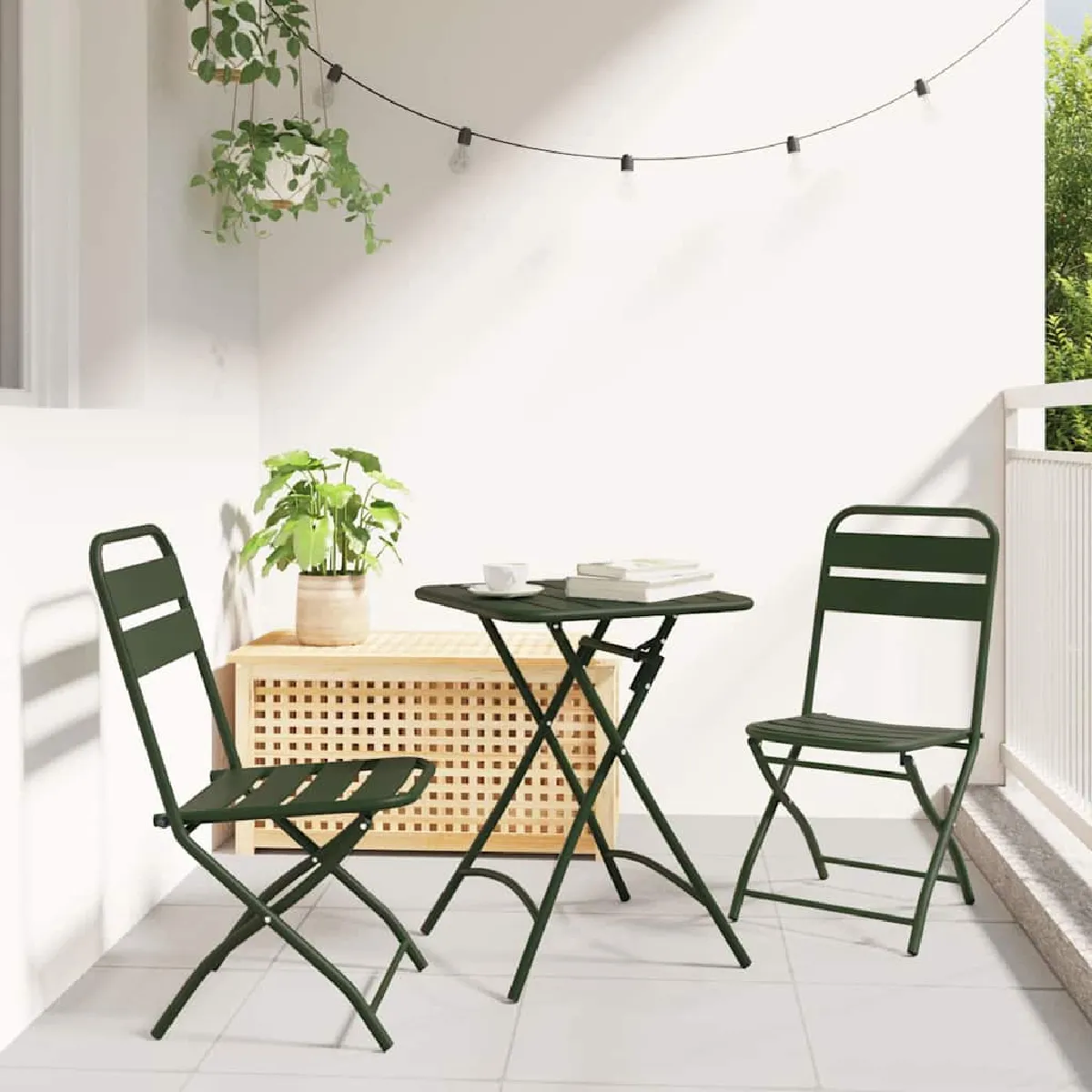 vidaXL Chaises de jardin pliantes 2 pcs en acier - vue 5