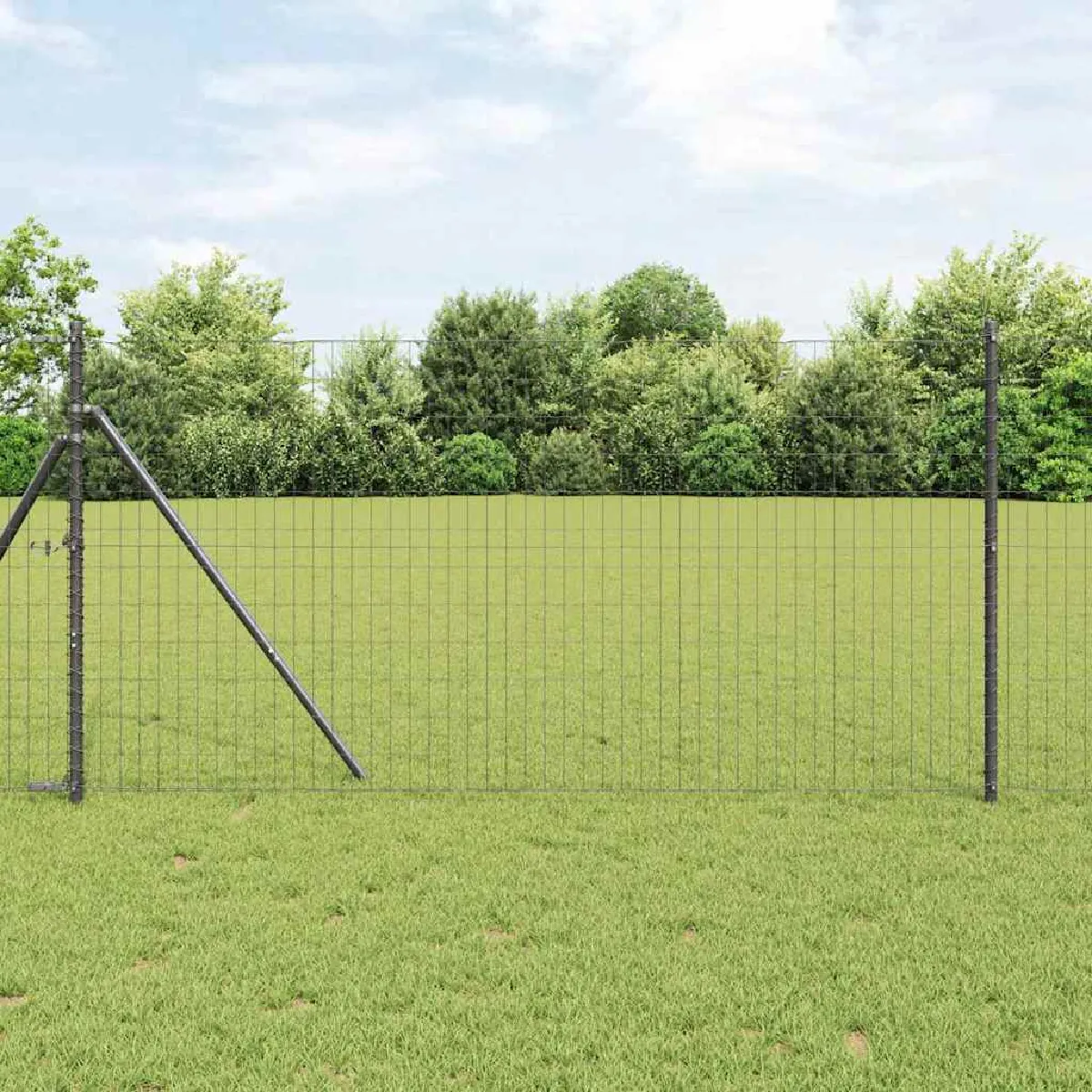 vidaXL Clôture Euro Gris 1,2 x 10 m Fer revêtu de PVC