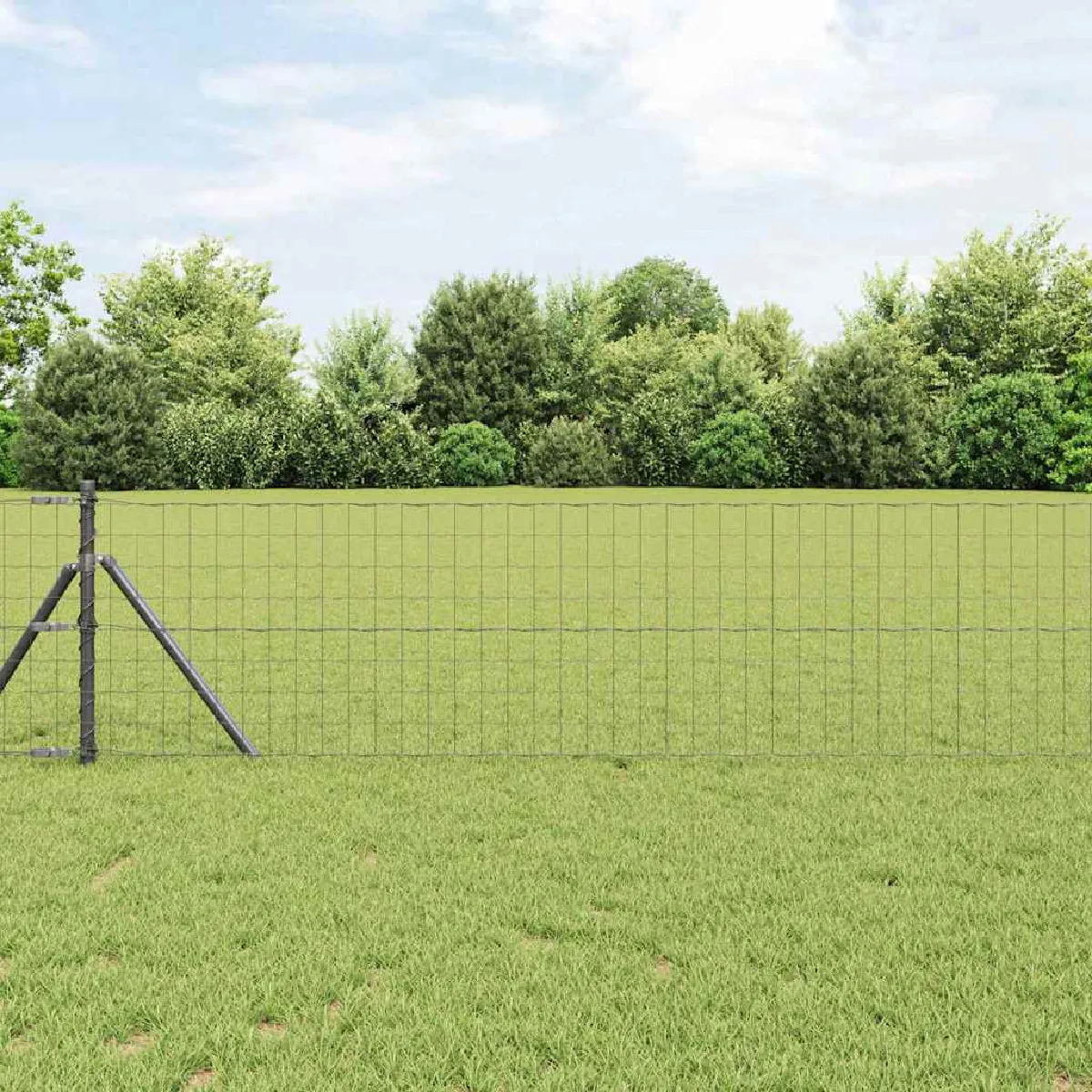 vidaXL Clôture Euro Gris 0,4 x 50 m Fer revêtu de PVC