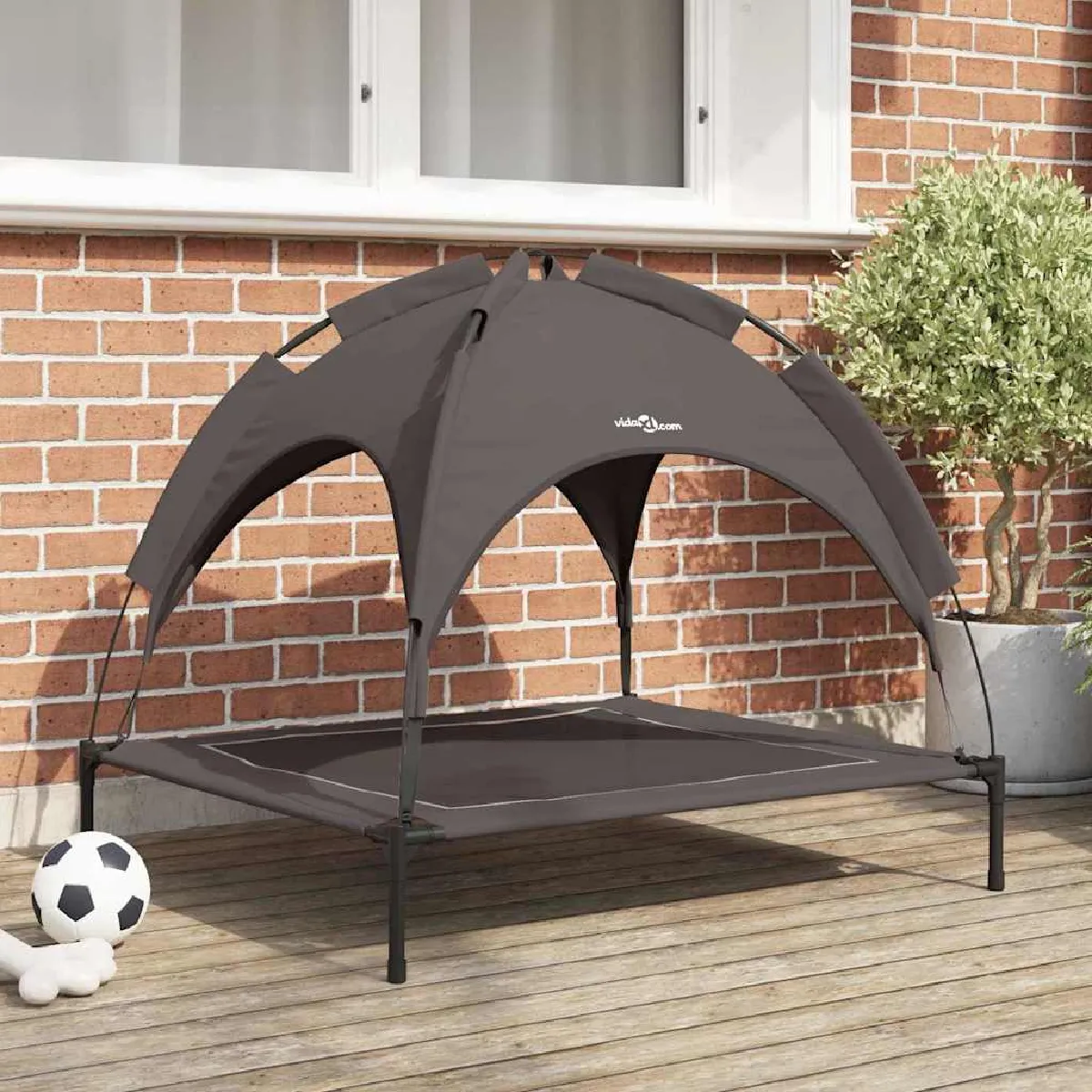 vidaXL Lit pour Chien Marron 90 x 81 x 80,5 cm Acier