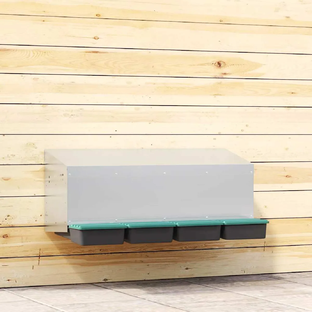 vidaXL Nichoir à poules4 compartiments fixation murale acier galvanisé - vue 1