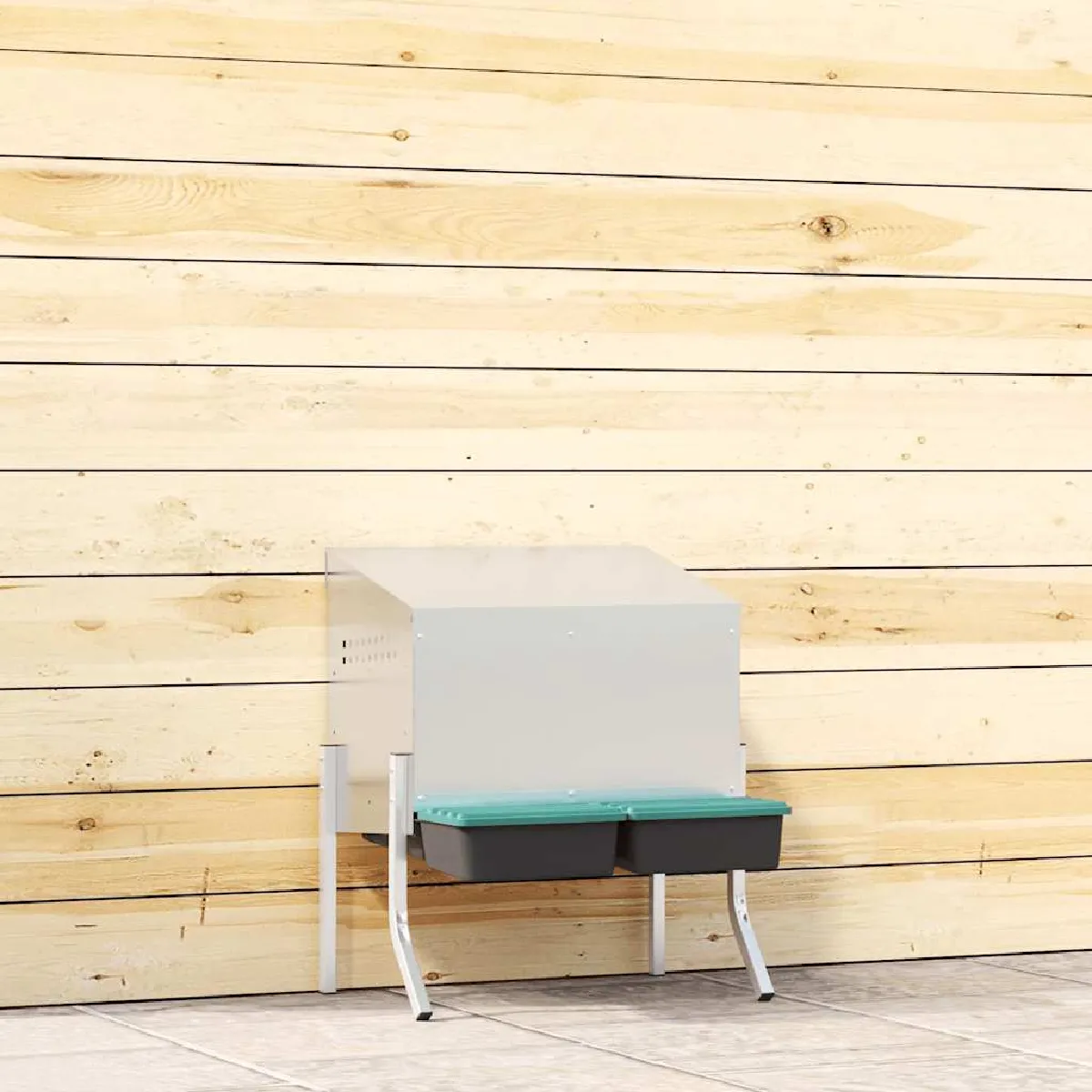 vidaXL Nichoir à poules2 compartiments avec pieds en acier galvanisé