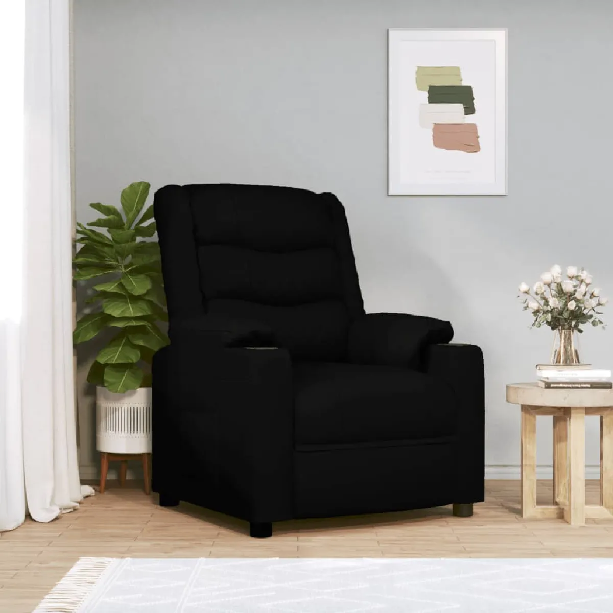 vidaXL Fauteuil inclinable électrique Noir Similicuir