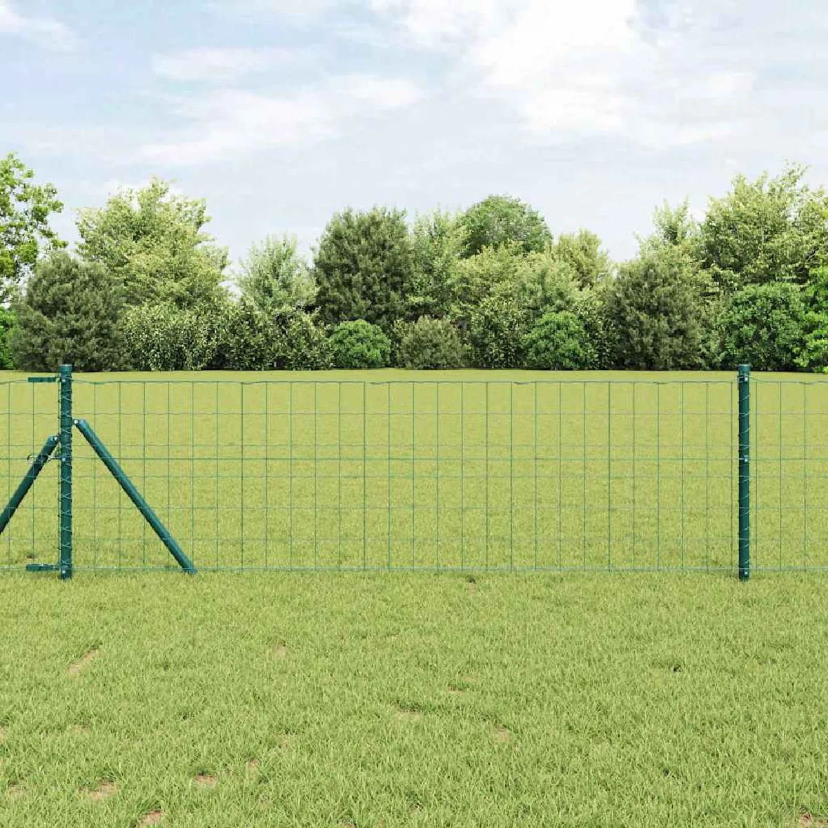 vidaXL Clôture Euro Vert 0,4 x 50 m Fer revêtu de PVC