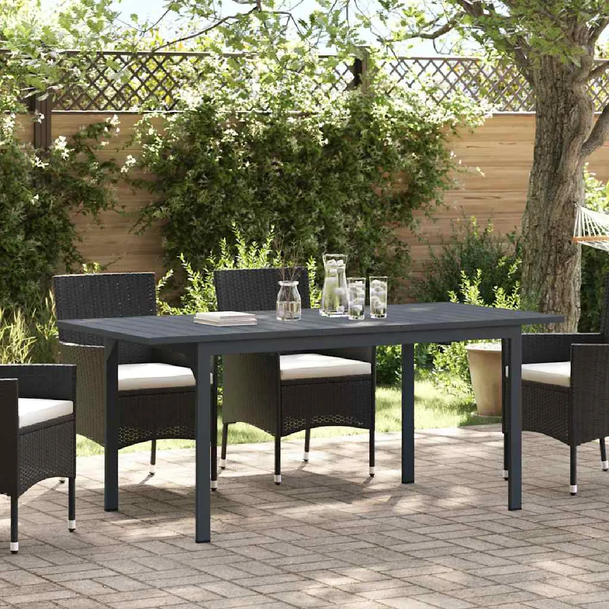 vidaXL Table de jardin Aluminium Grande - vue 2