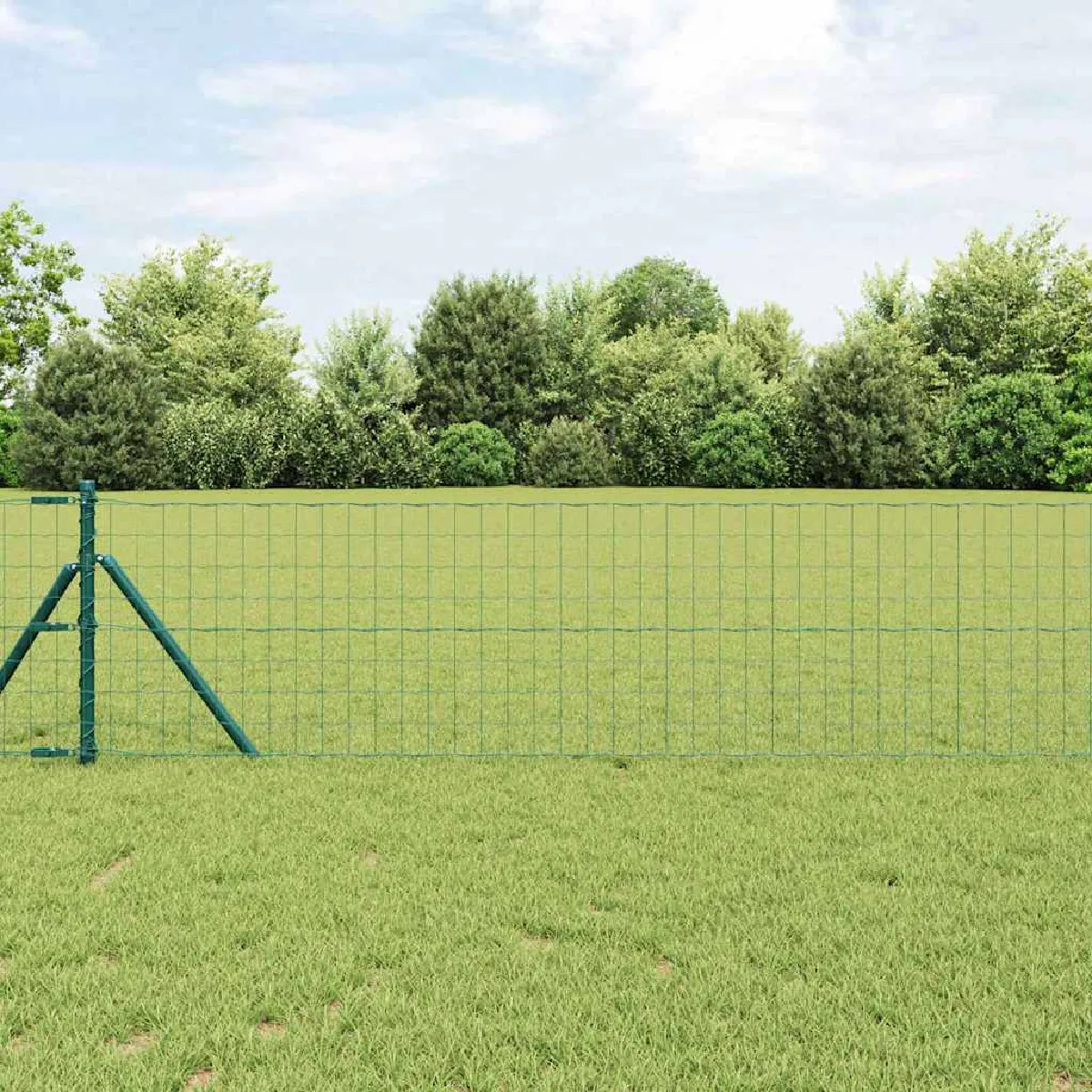 vidaXL Clôture Euro Vert 0,4 x 25 m Fer revêtu de PVC