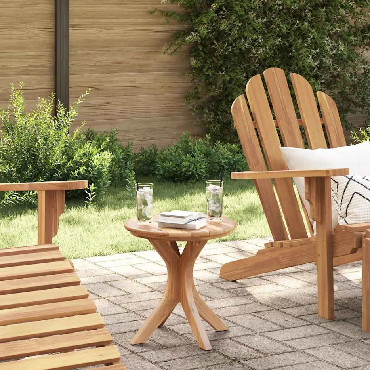 vidaXL Table de Jardin Ø40x41 cm Bois Massif Teck - vue 2
