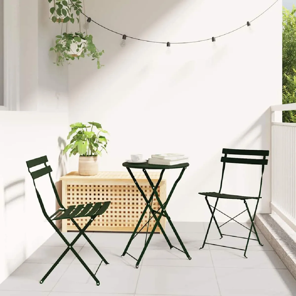 vidaXL Chaises de jardin pliantes 2 pcs en acier - vue 7