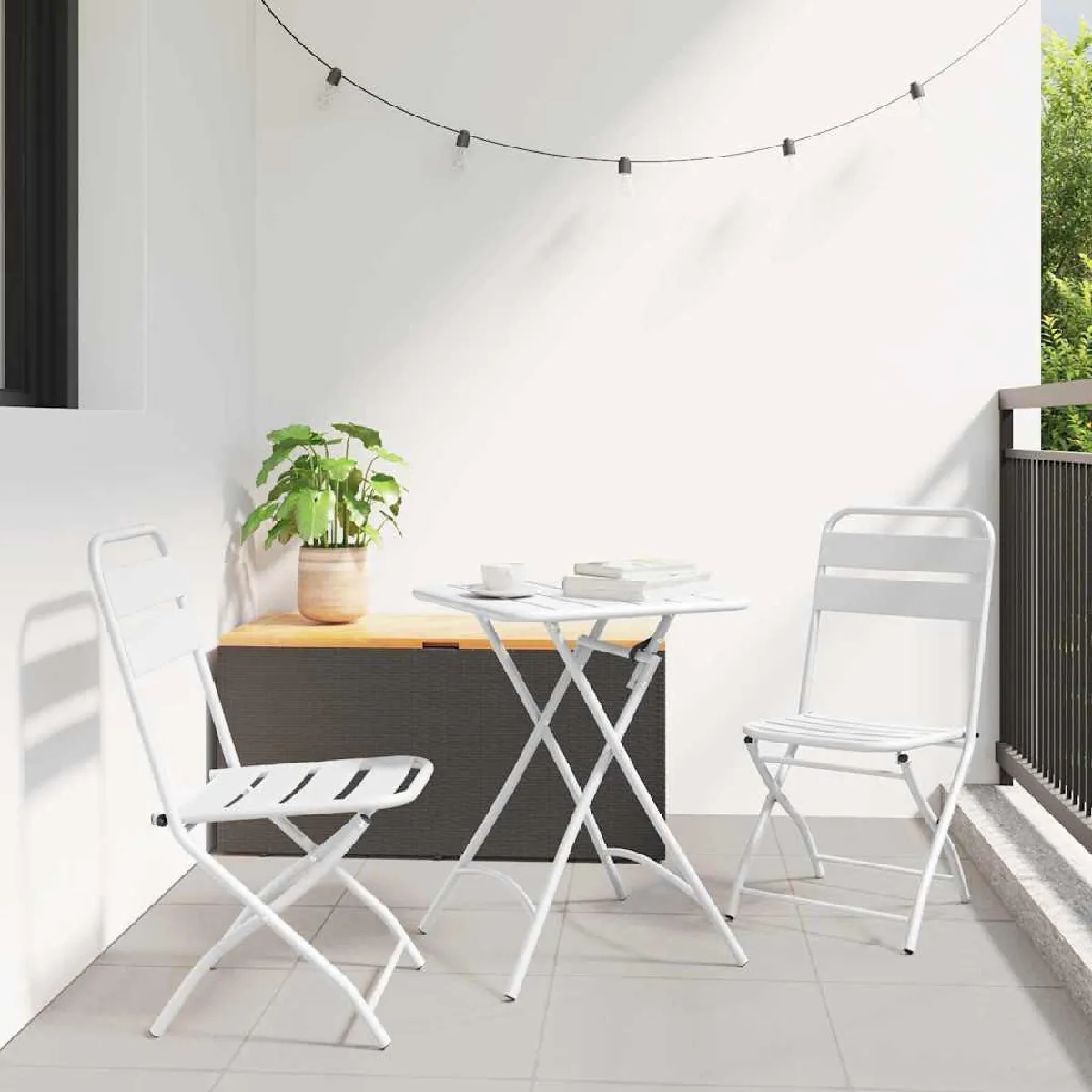 vidaXL Chaises de jardin pliantes 2 pcs en acier - vue 4