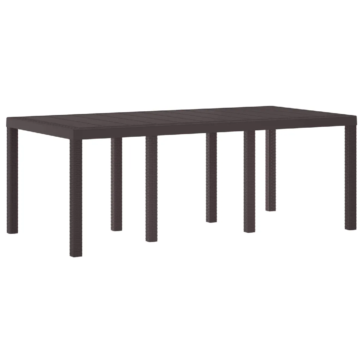 Vidaxl Marron Table De Jardin 200 X 100 X 73 Cm Polyrotin