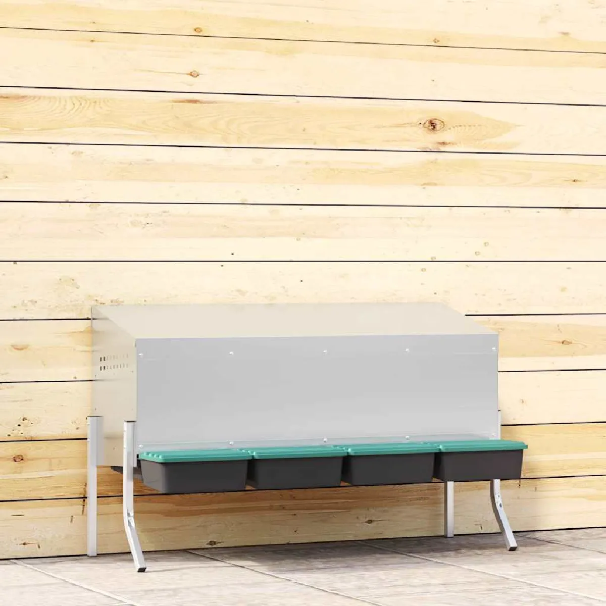 vidaXL Nichoir à poules4 compartiments avec pieds en acier galvanisé