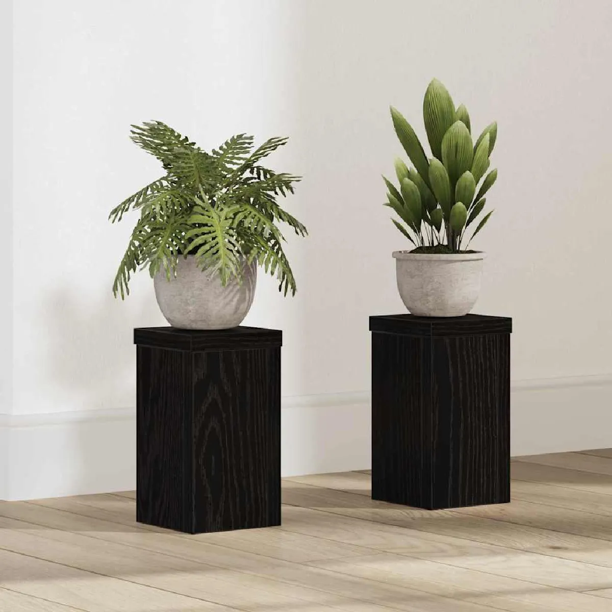 vidaXL Supports de Plantes en Chêne Lot de 2 Chêne Bois