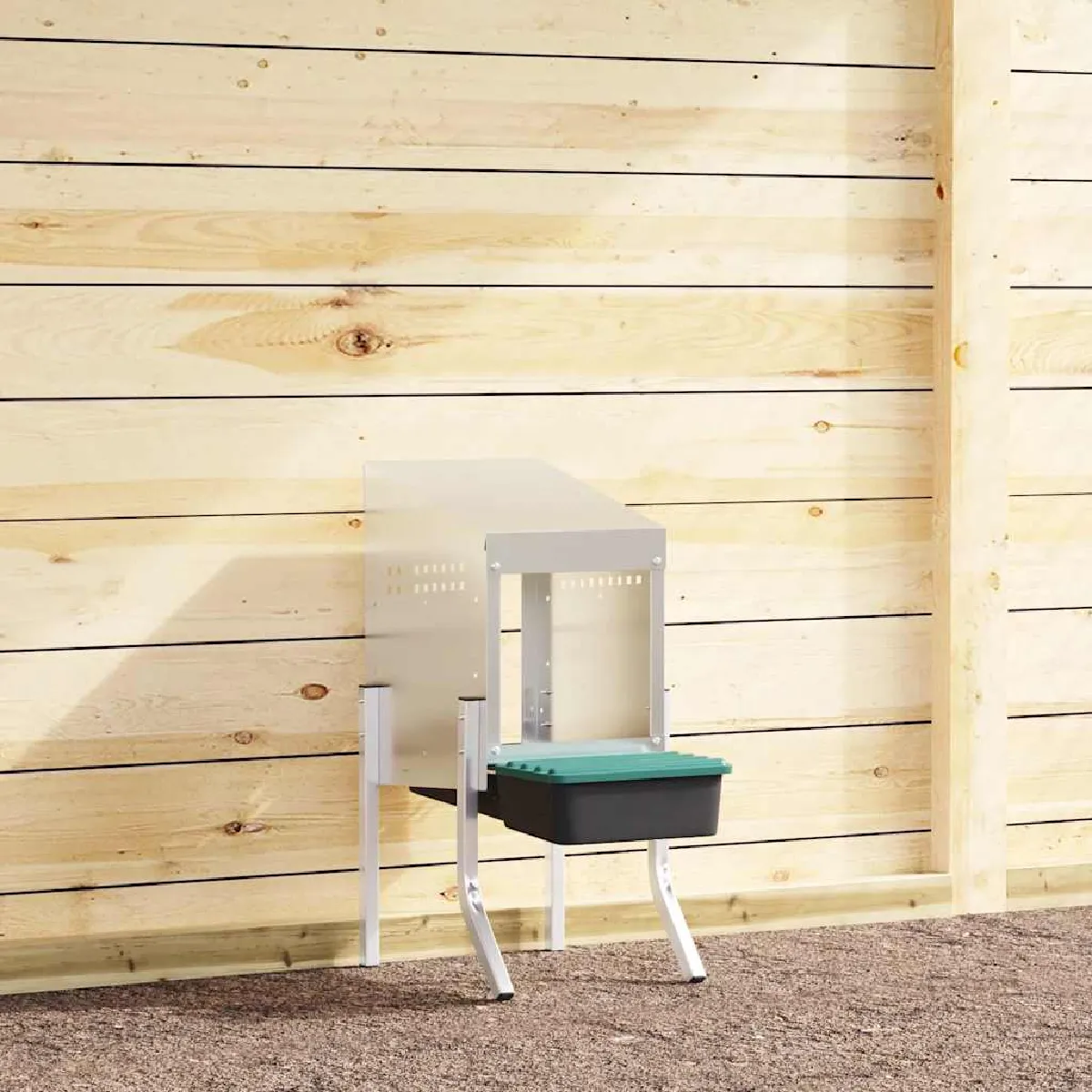 vidaXL Nichoir à poules1 compartiment avec pieds en acier galvanisé - vue 2