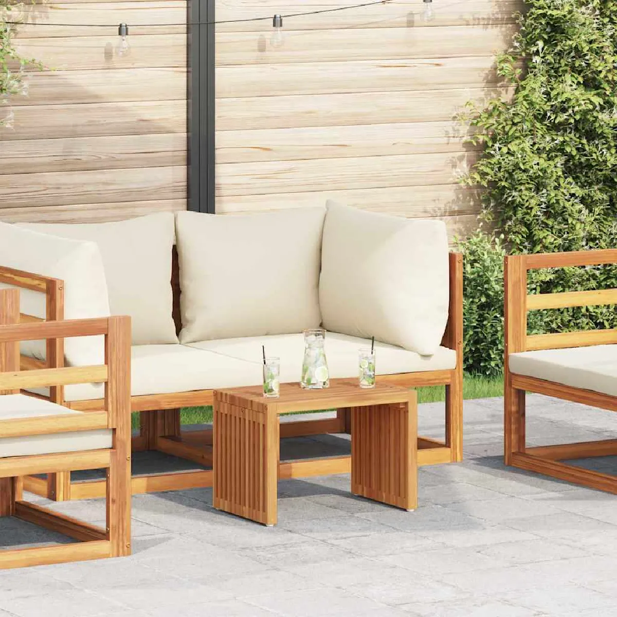 vidaXL Table d'appoint de jardin 50x32.5x35 cm Bois de teck massif - vue 2