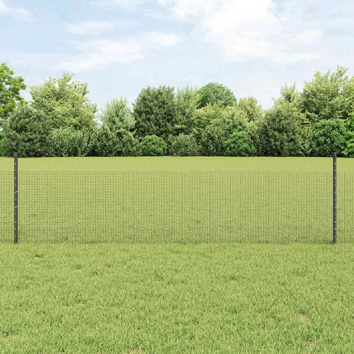 vidaXL Clôture en fil soudé avec poteau 10 x 0,5 m (L x H)