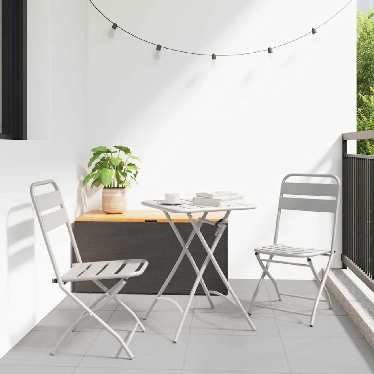 vidaXL Chaises de jardin pliantes 2 pcs en acier - vue 6