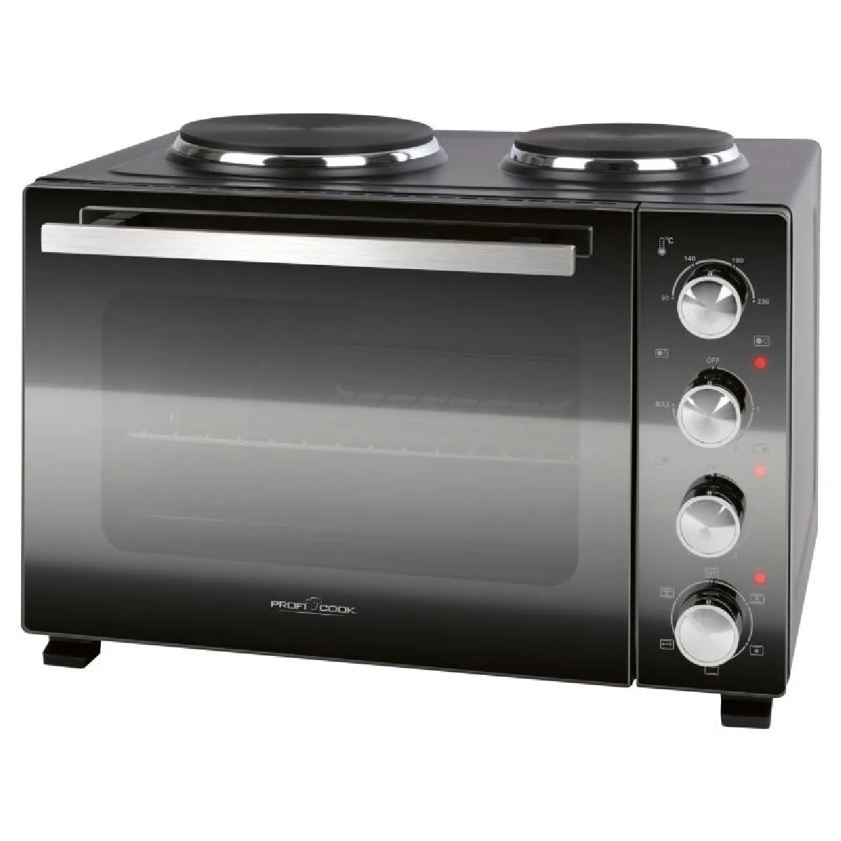PROFICOOK Combin&eacute; four 32L et double plaques de cuission  PC-KK1302-Noir