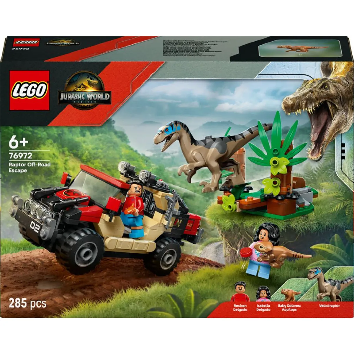 LEGO® Jurassic World 76972 Le vélociraptor et ’évasion en 4x4 - vue 3