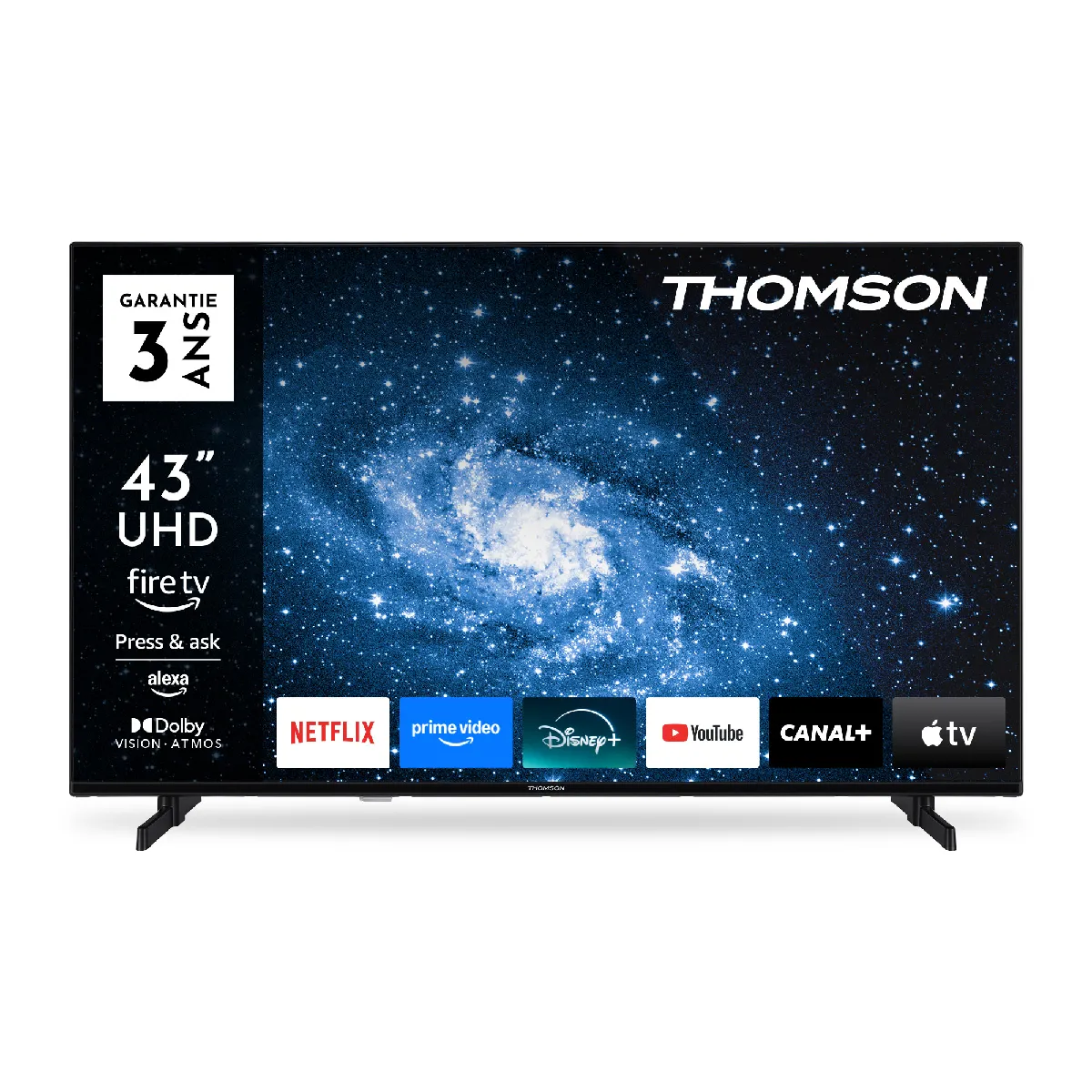Thomson 43 Pouces 109 cm UHD LED Fire TV avec Commande vocale Alexa Bluetooth 5.0 Ports HDMI USB AV in CI+ USB – 43UF4S35 - vue 4
