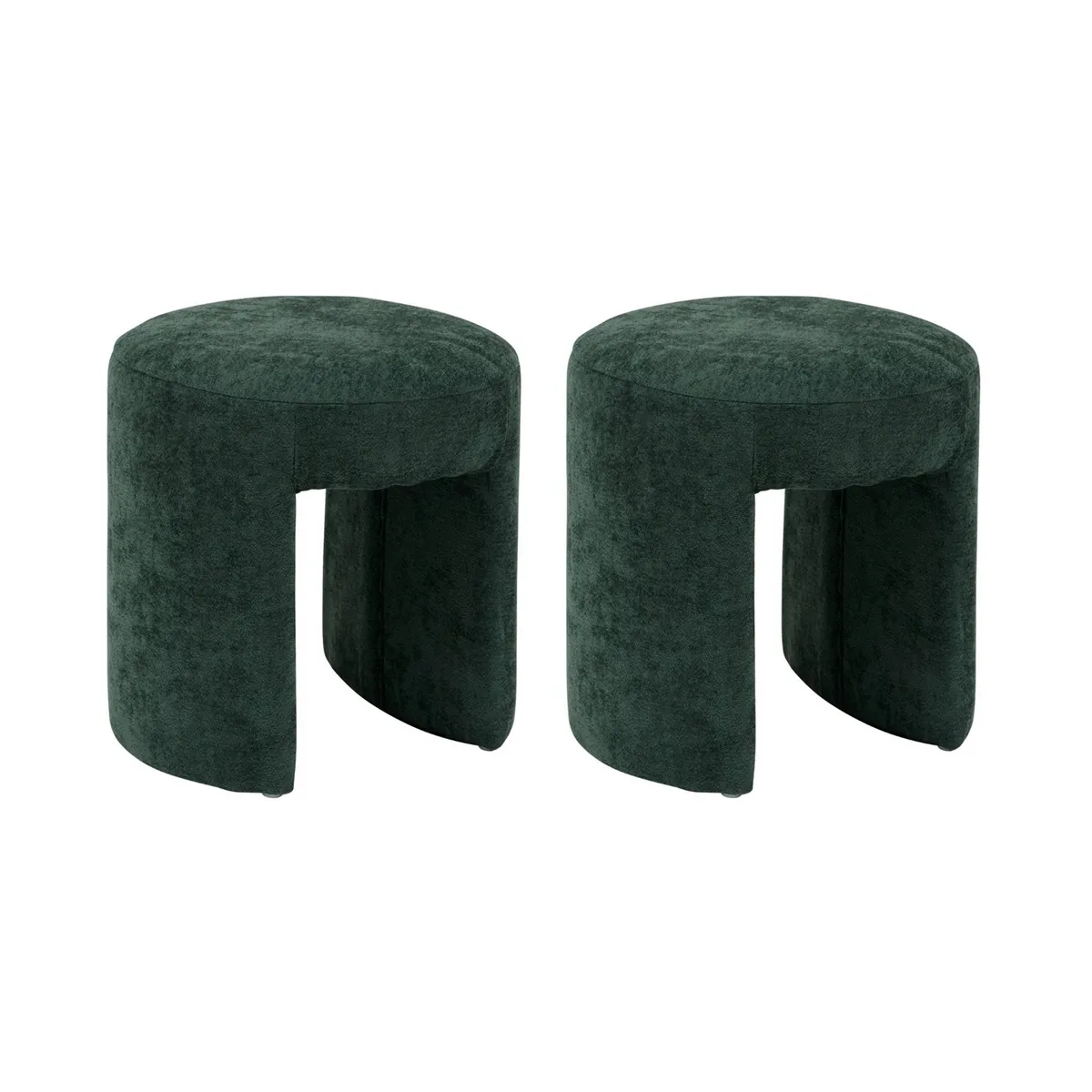 Pegane - Tabouret Pouf - Lot de 2 - Vert - 38 x 38 x 38 cm - Image 2