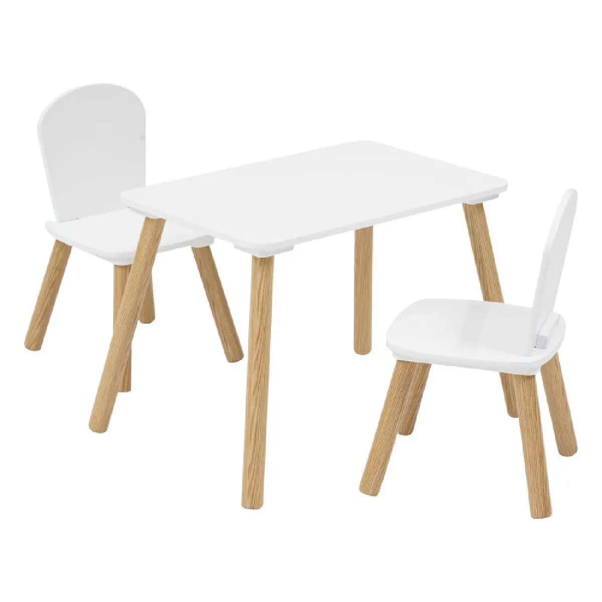 Atmosphera Ensemble table enfant 2 chaises - Blanc