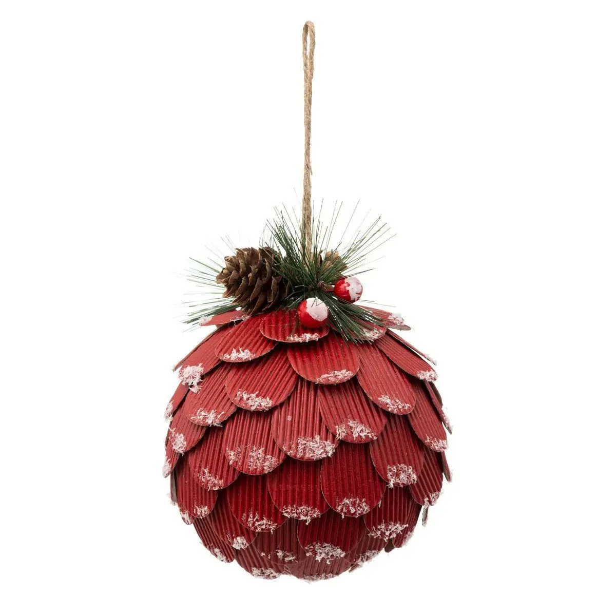 Non Communiqué Rouge Atmosphera Créateur D'intérieur - Boule De Noël "Pomme De Pin" 10Cm - Image 2