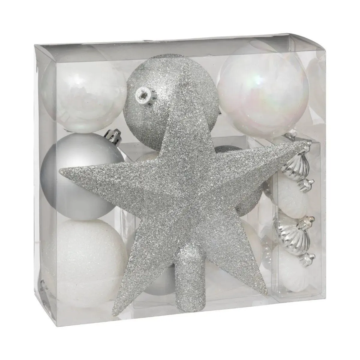 ATMOSPHERA - Kit 18 Décorations de Noël - 21 cm - Argent - Image 3