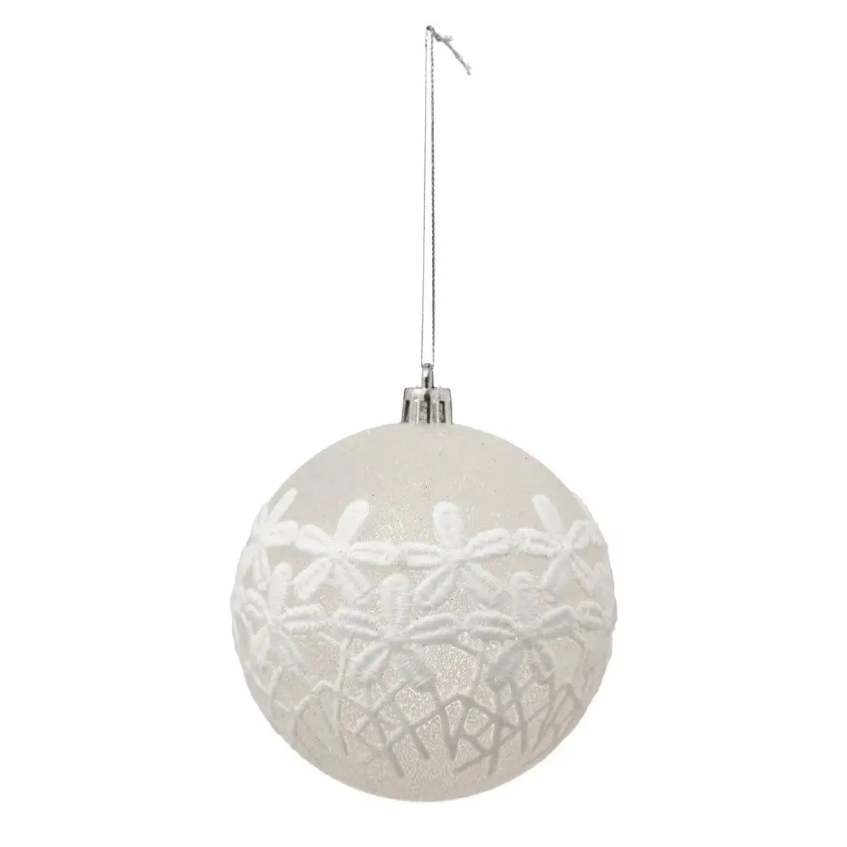 Atmosphera Blanc Créateur D'intérieur - Boule De Noël Fleur En Dentelle 8Cm - Image 3
