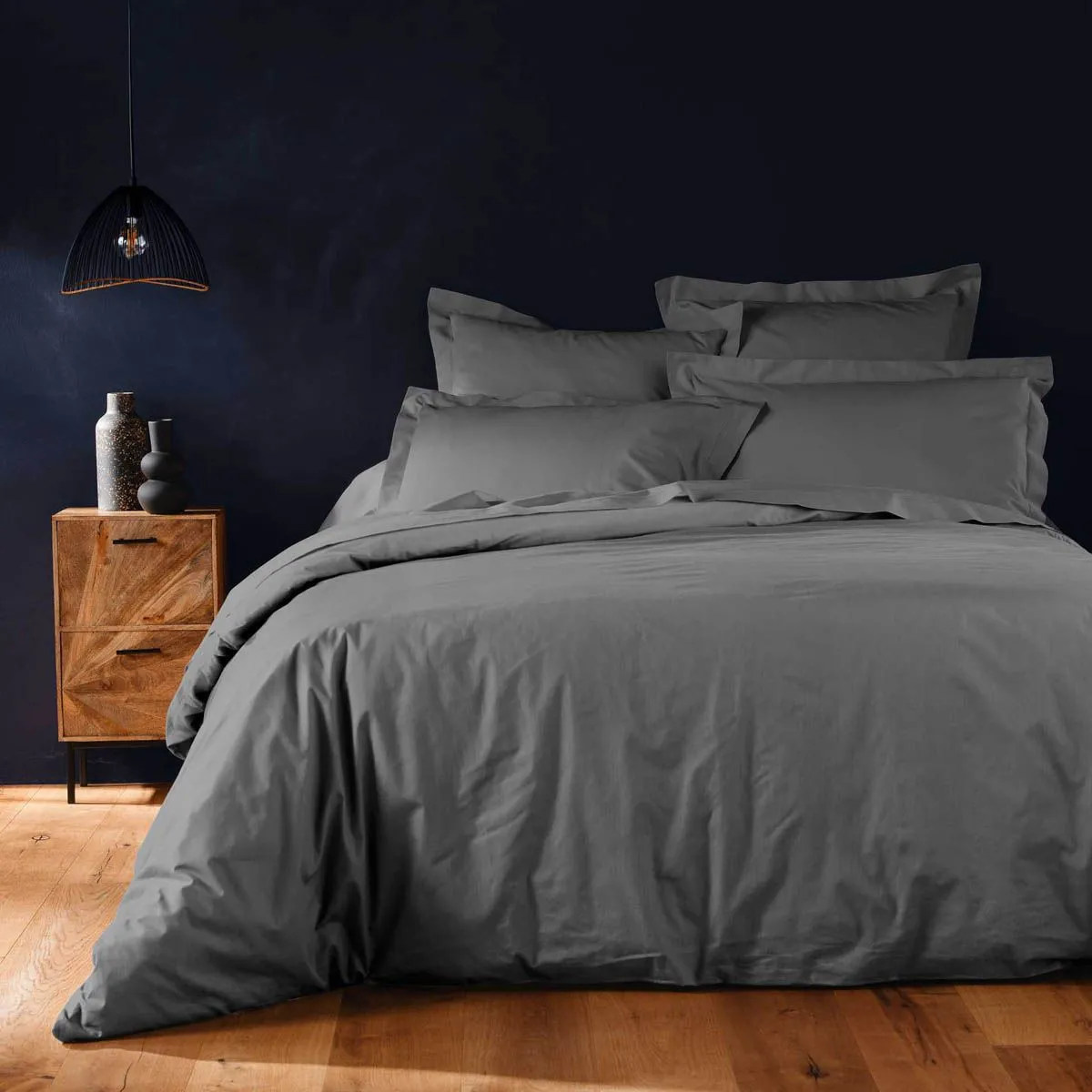 Housse de Couette Lina 240x220cm Anthracite