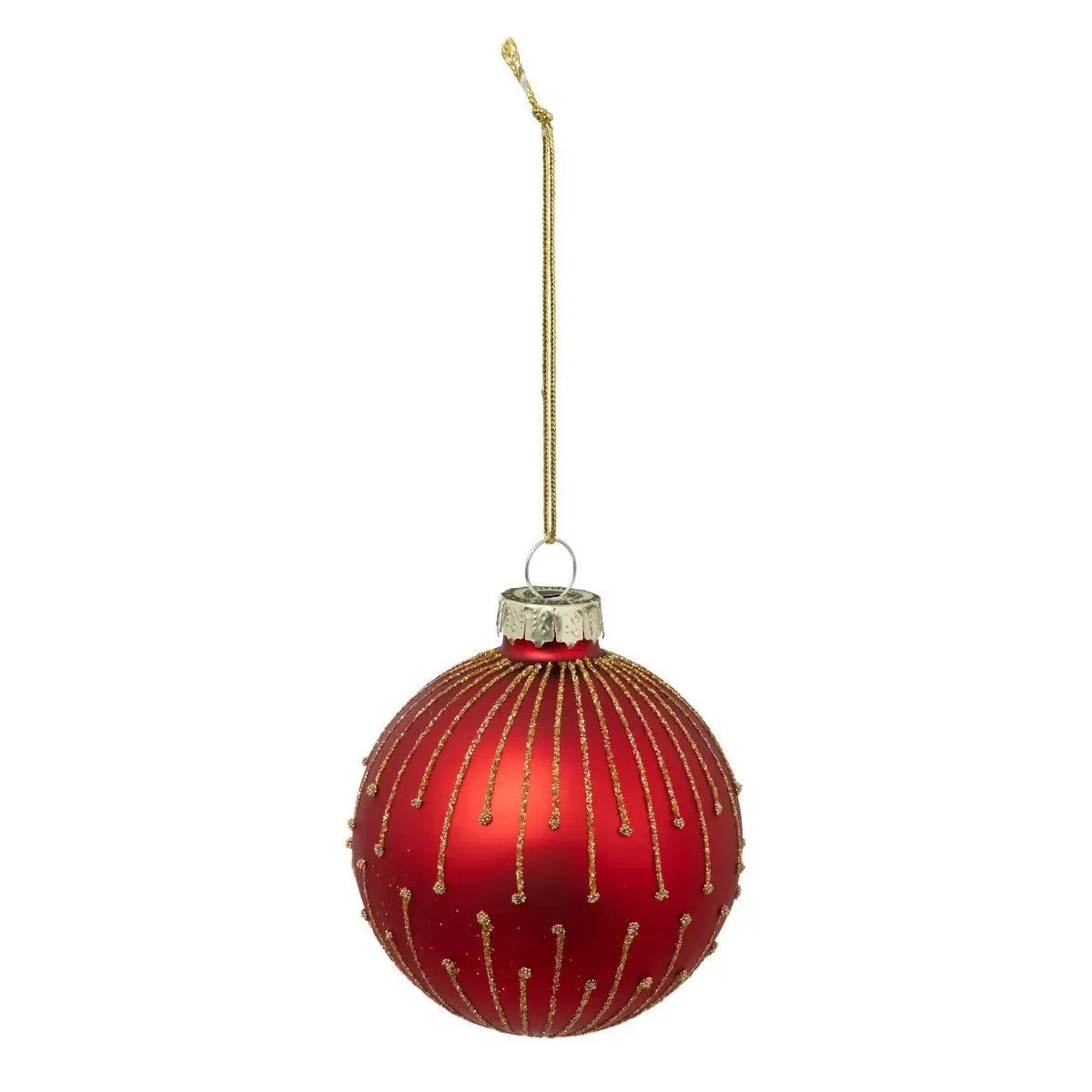 Atmosphera Rouge Créateur D'intérieur - Boule De Noël En Verre "Perlée" 7Cm - Image 2