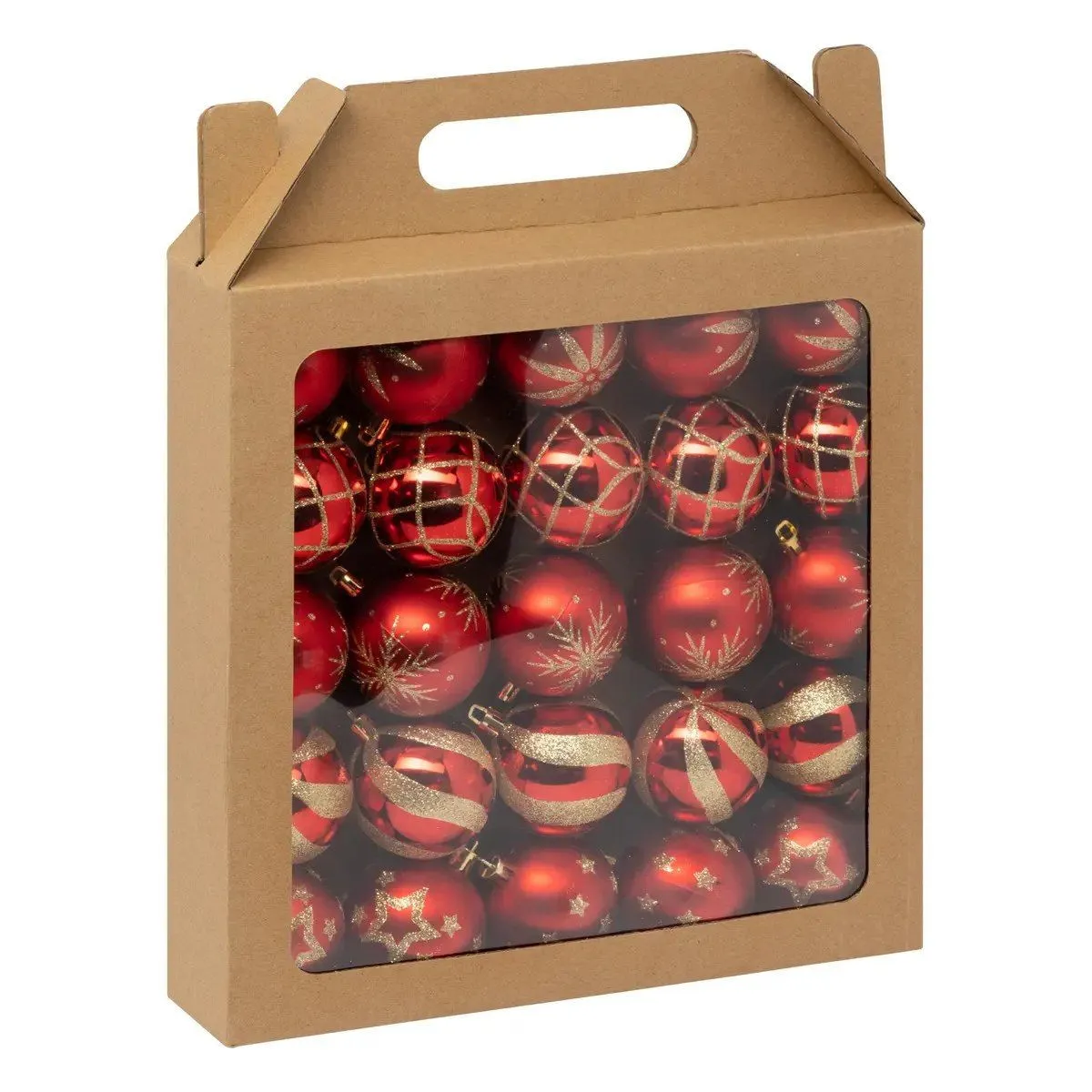 Atmosphera Rouge Lot De 25 Boules De Noël