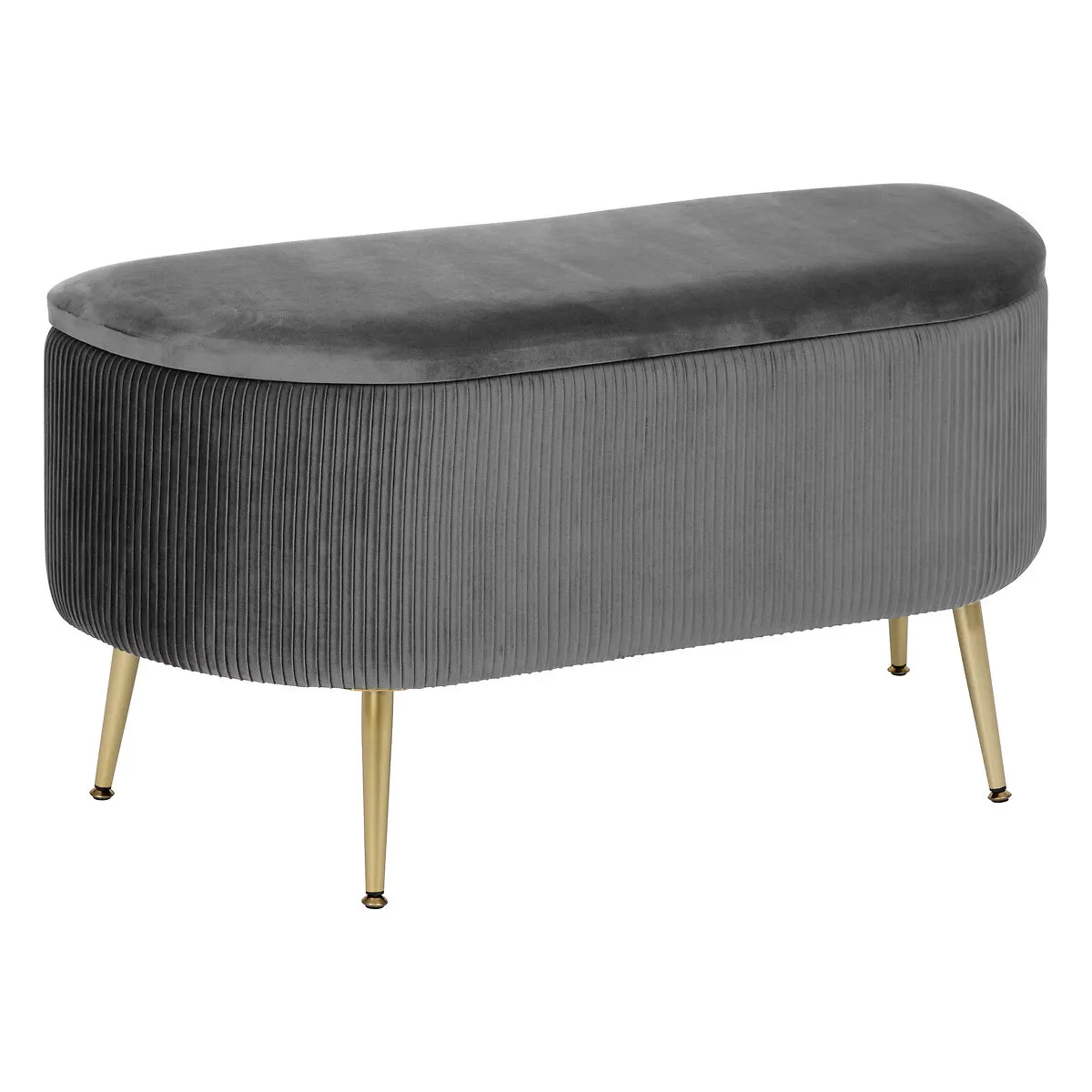 Non Communiqué Gris Banc Coffre En Velours Solaro Atmosphera - Image 3
