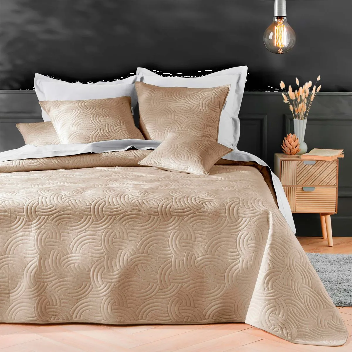 Couvre-Lit & 2 Housses de Coussin Solange 220x240cm Lin