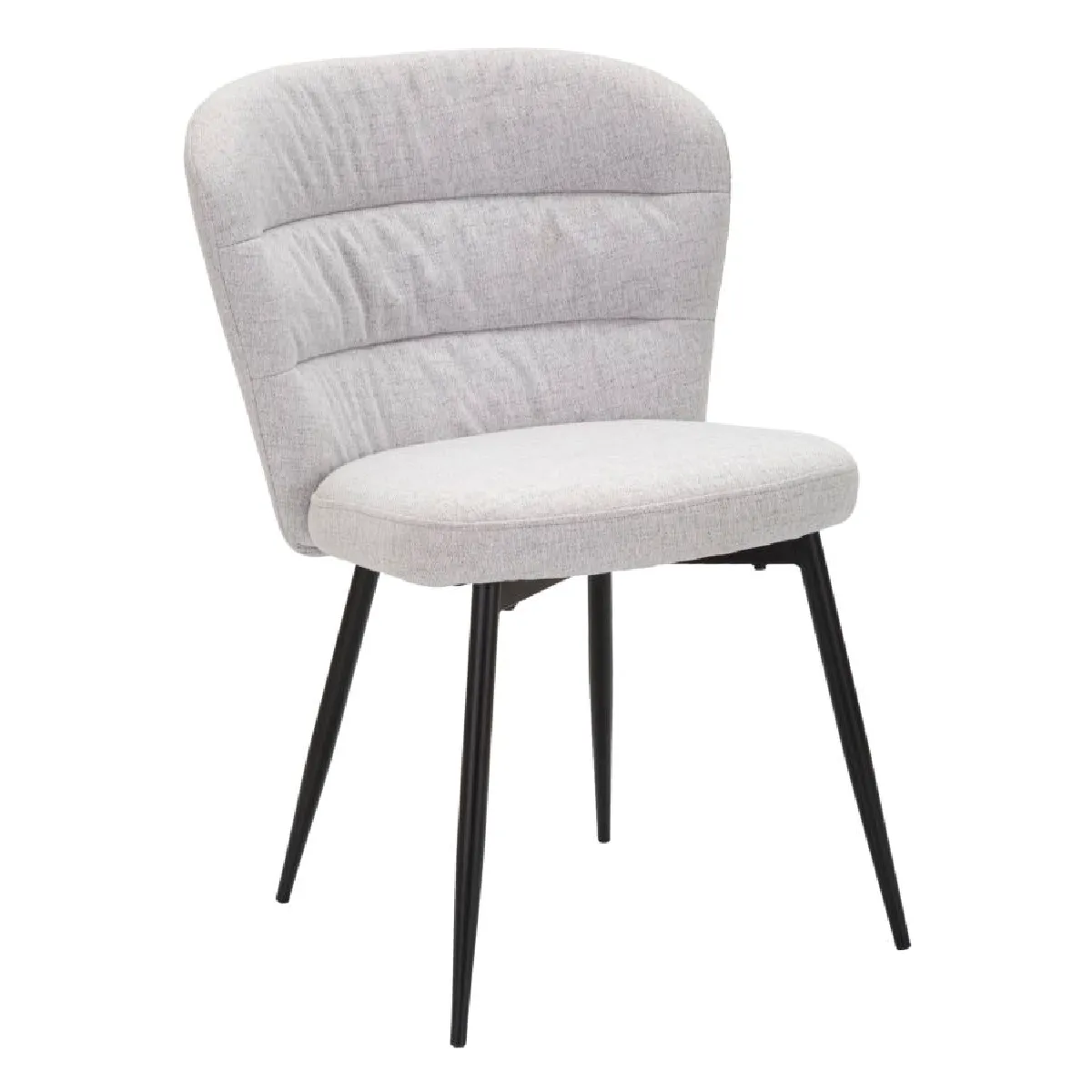 Mauro Ferretti Gris Ensemble De 2 Chaises En Tissu Avec Pieds En Métal, 58 X 60,5 X 85 Cm