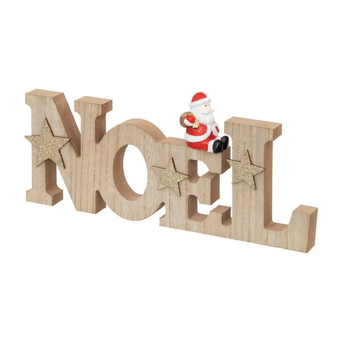 Atmosphera Marron Créateur D'intérieur - Déco De Noël En Bois "Père Noël" 30Cm - Image 3