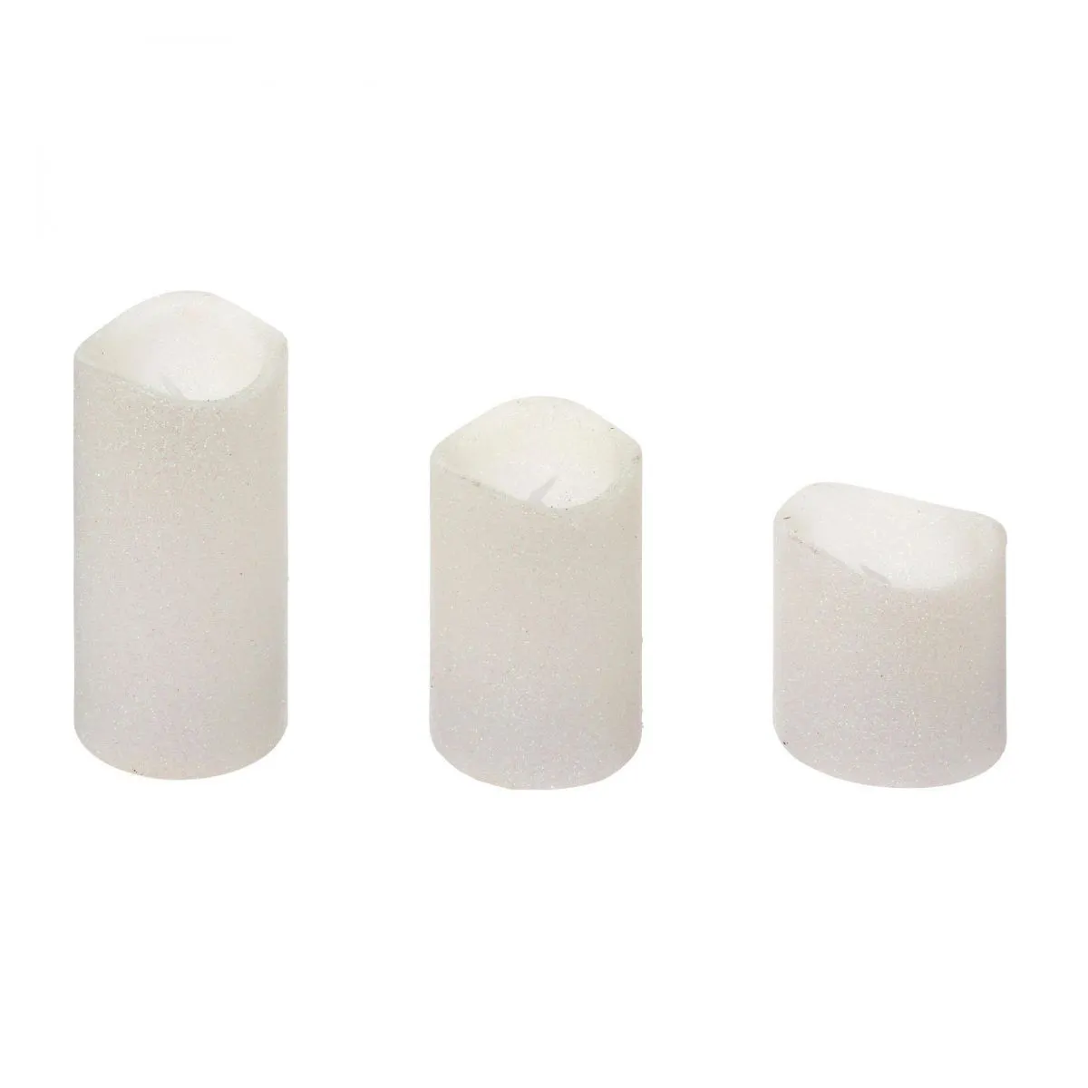 Atmosphera Blanc Bougies Led Pailletées - 3 Pièces