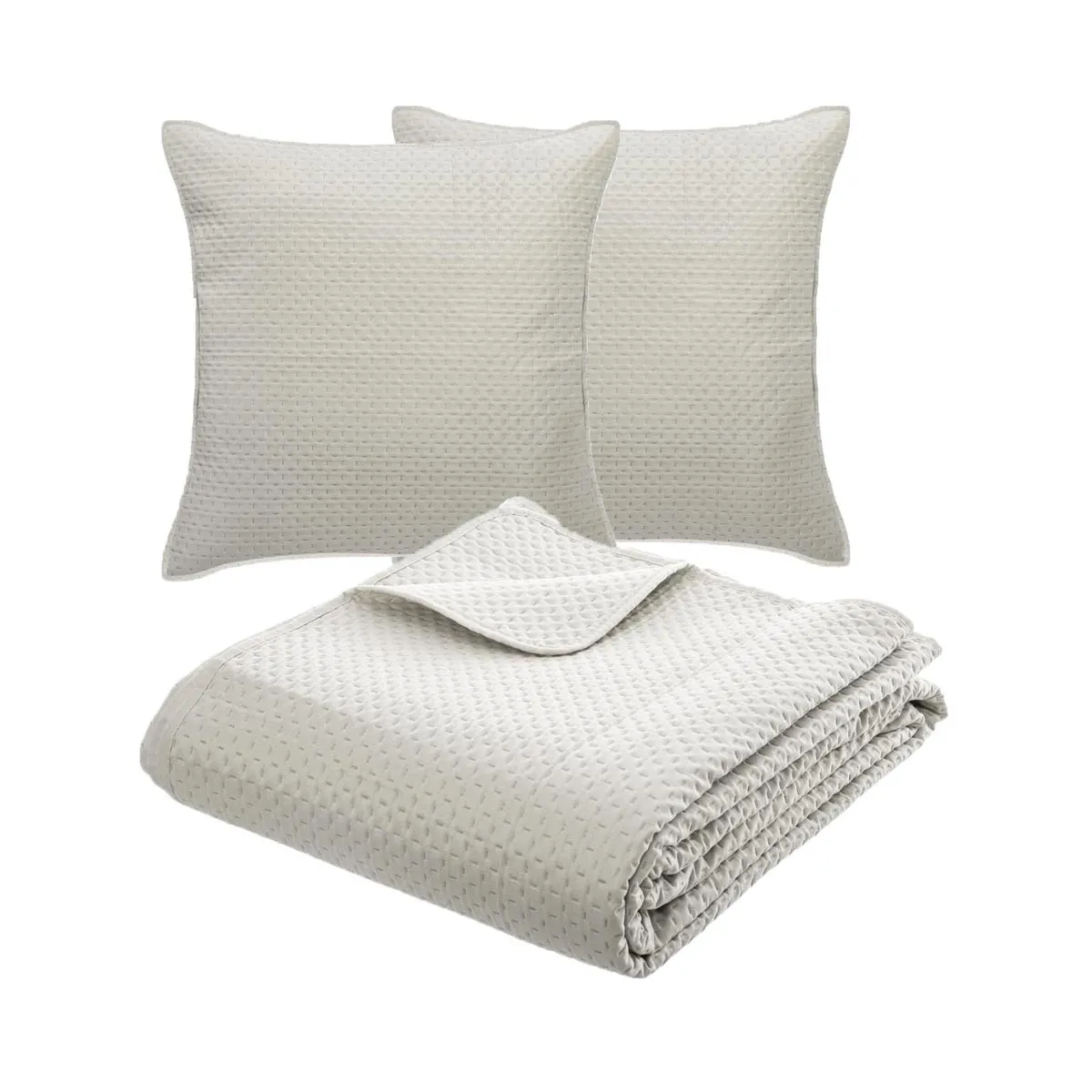 ATMOSPHERA Dessus de Lit & 2 Taies Dolce 240x260cm Ivoire