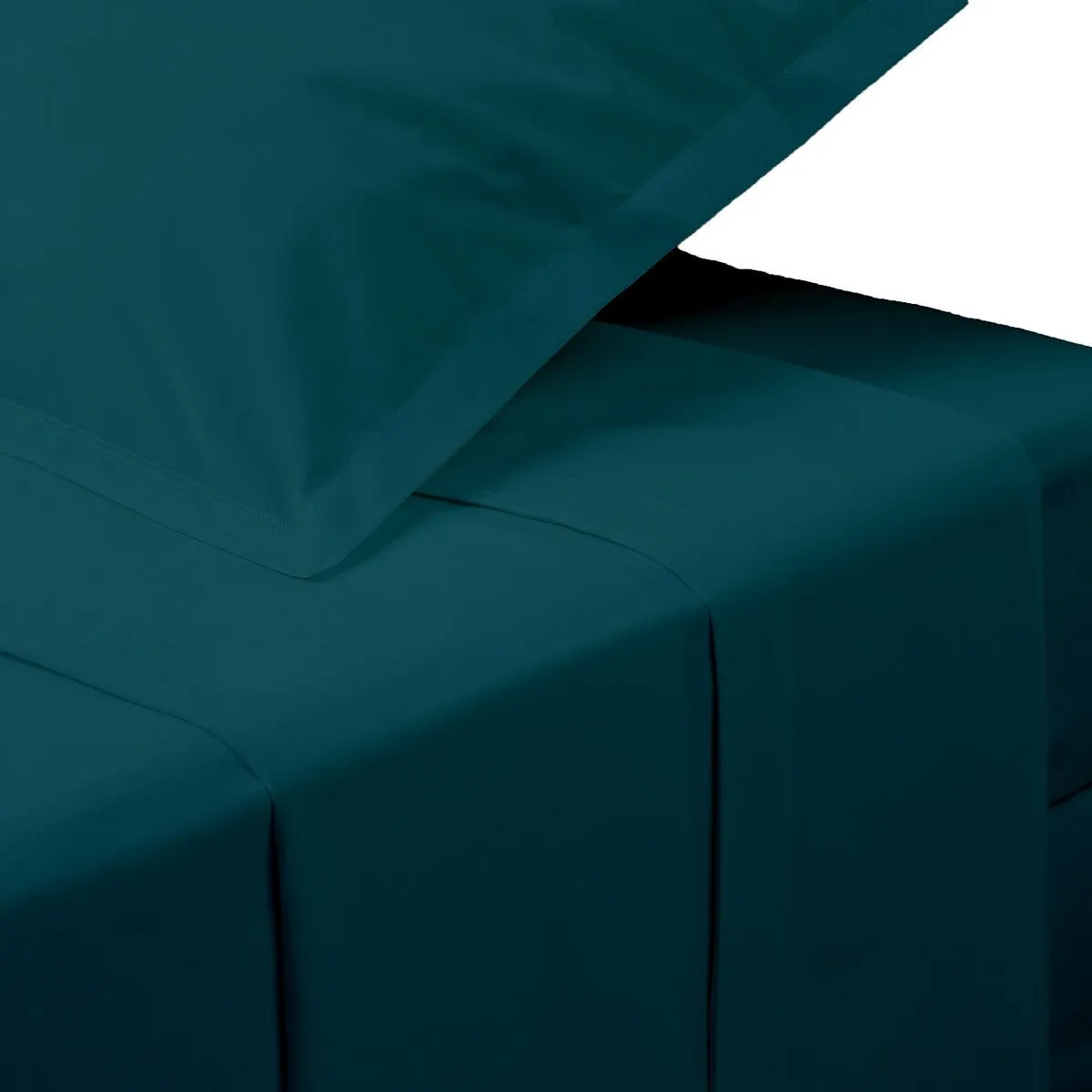 Drap Plat 1 Personne Percale 180x290cm Bleu Egéen
