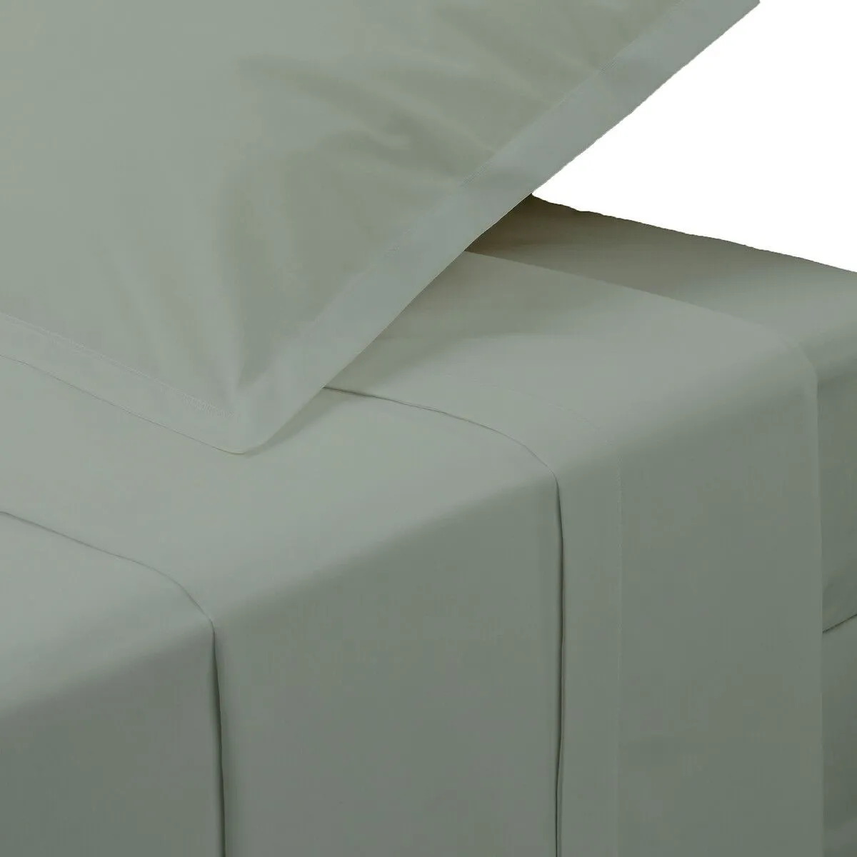 Drap Plat 2 Personnes Percale 240x290cm Vert Tilleul