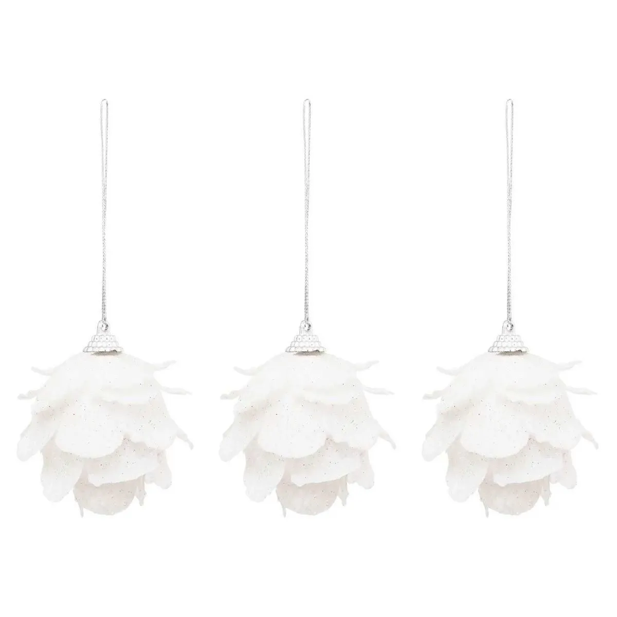 Atmosphera Blanc Boules De Noël Fleurs
