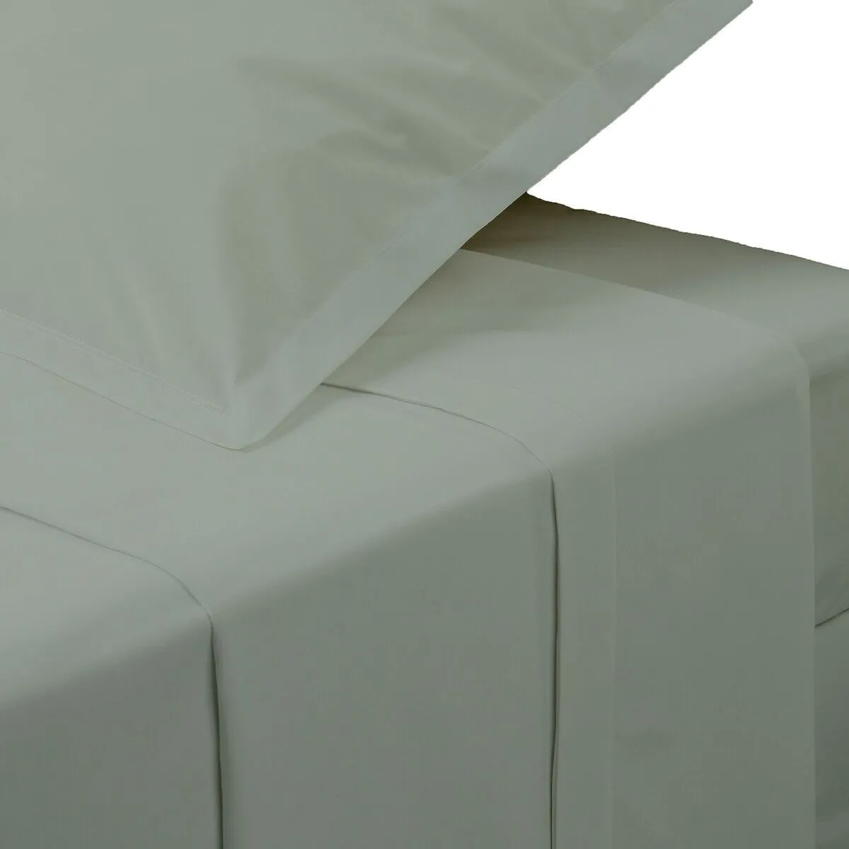 Drap Plat 1 Personne Percale 180x290cm Vert Tilleul