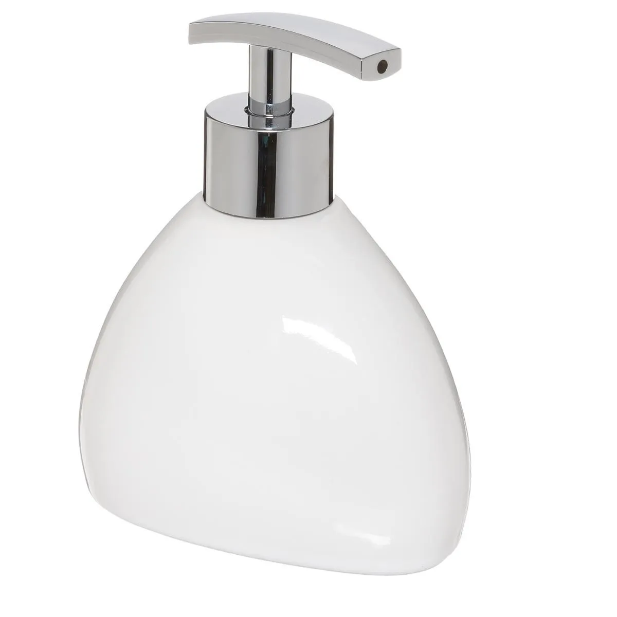 Five Simply Smart Blanc Distributeur De Savon En Céramique Galet - 14 Cm