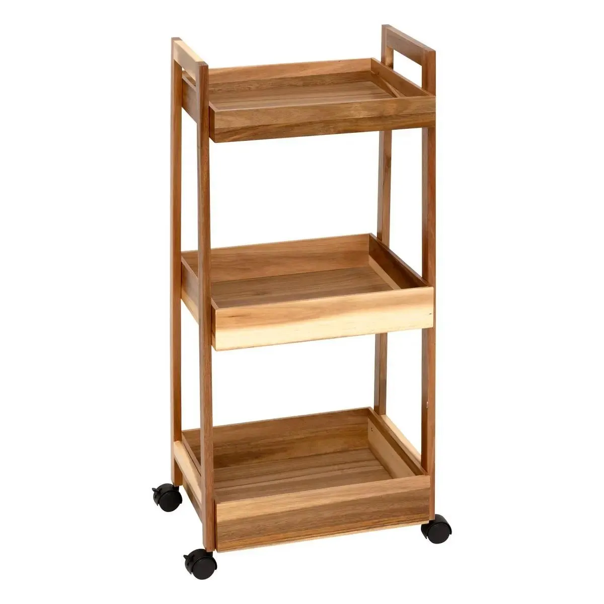 Desserte de Cuisine 3 Niveaux Acacia 84cm Marron