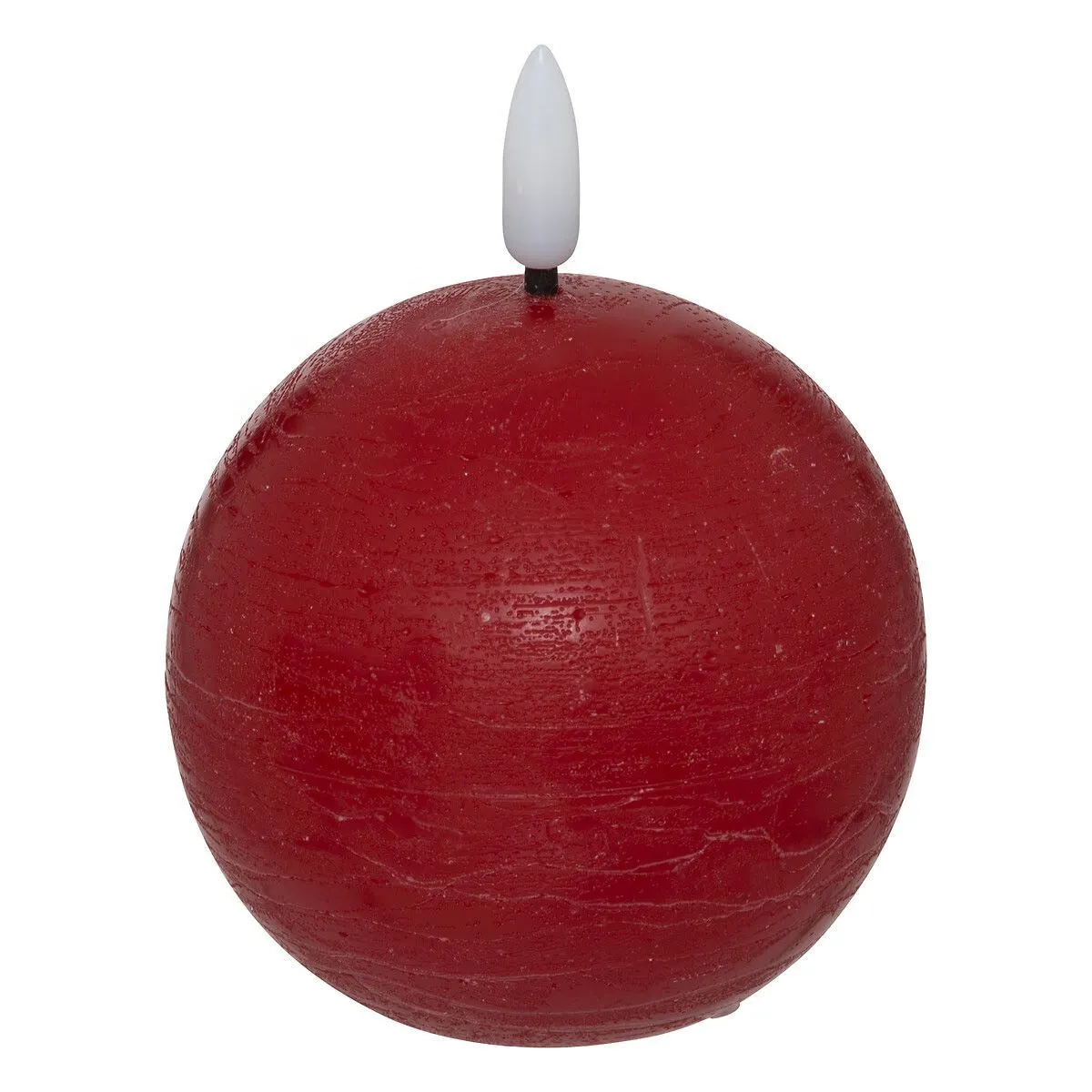 Atmosphera Rouge Bougie Boule À Led Molia - 12 Cm