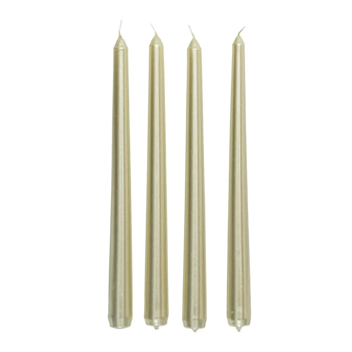 Atmosphera Lot De 4 Bougies Bâton Satin 25Cm Or