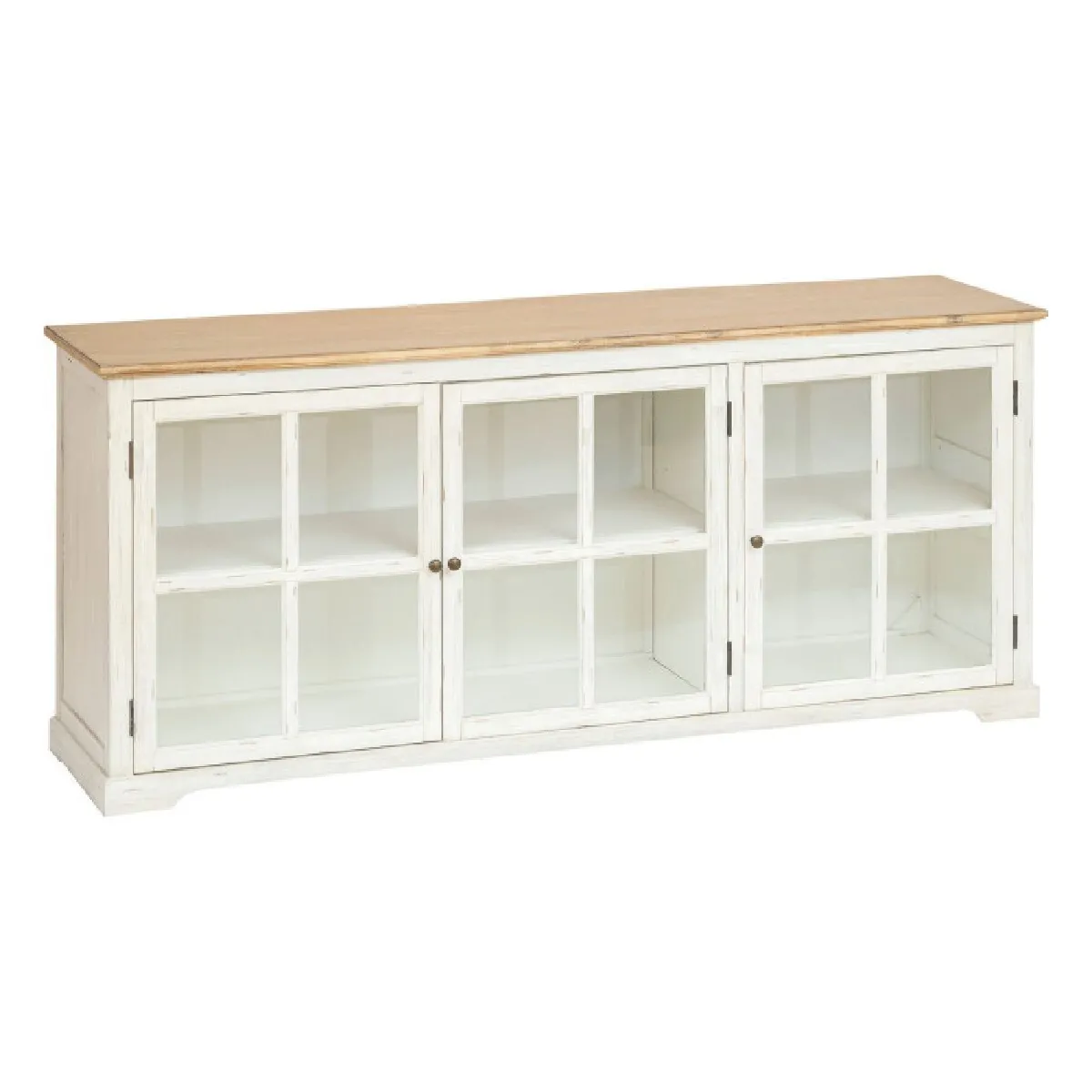 Atmosphera Bahut 3 portes en bois - Blanc